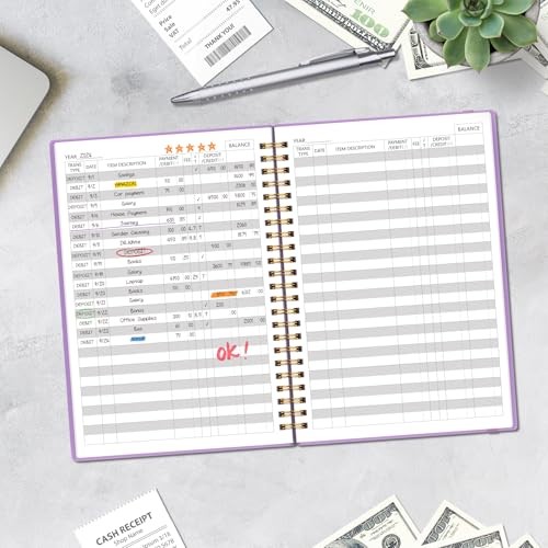 Accounting Ledger Book for Small Business Medium(8.4″ x 6.1″ ) Purple