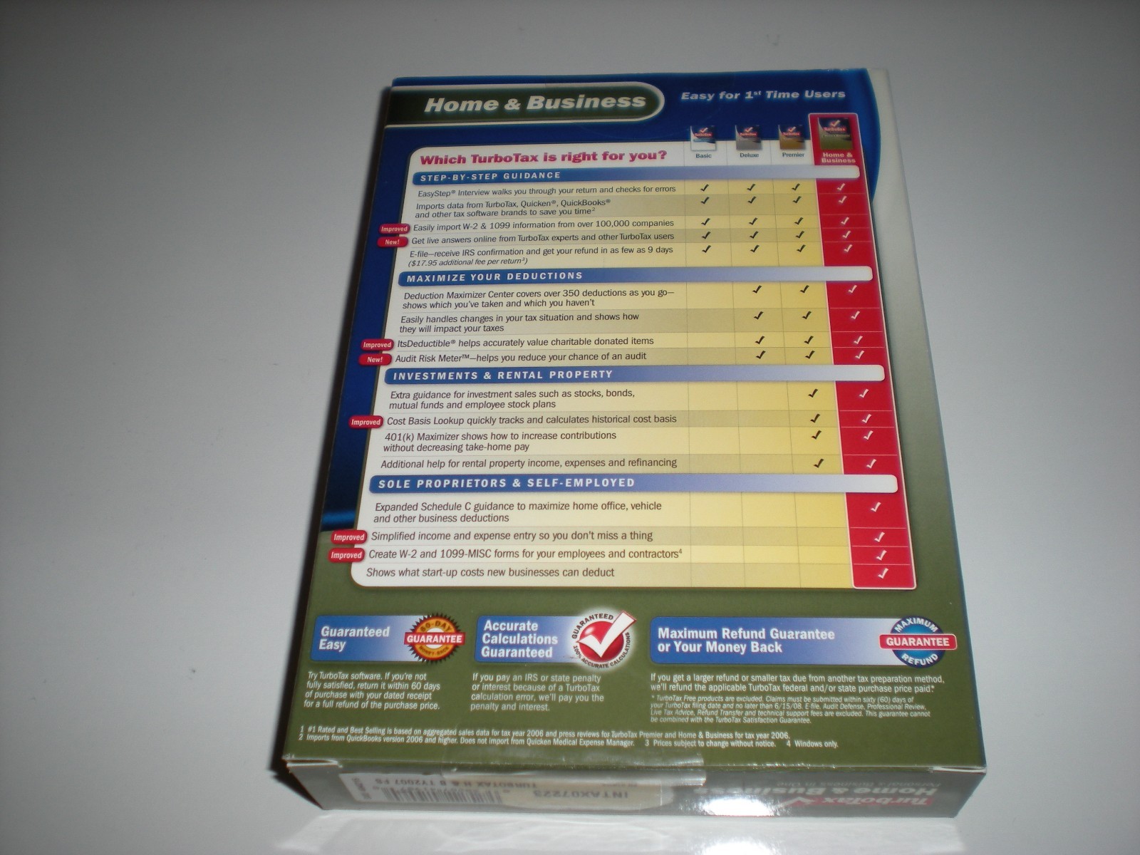 Turbotax 2007 Home & Business with state. New in box.
