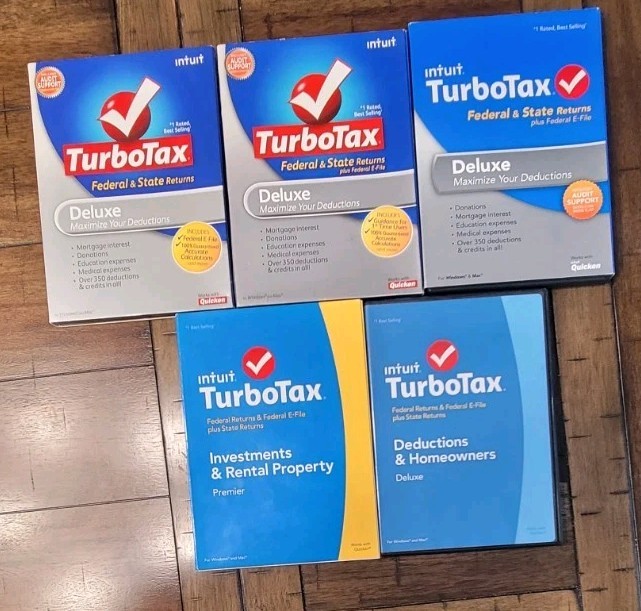 Lot of (5) ~ TurboTax Deluxe 2009 2010, 2013 + 2 Others (2014)