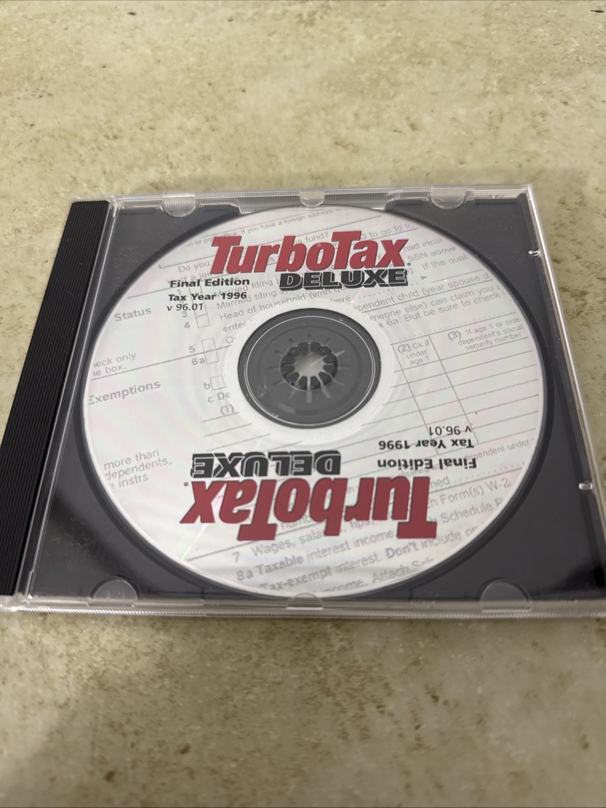 Intuit Turbotax Deluxe 1996 Software in Jewel Case