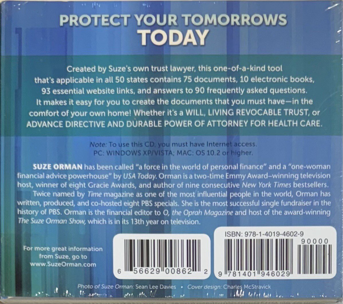 Suze Orman: Protect Your Tomorrows Today (CD-ROM, 2014) New & Sealed