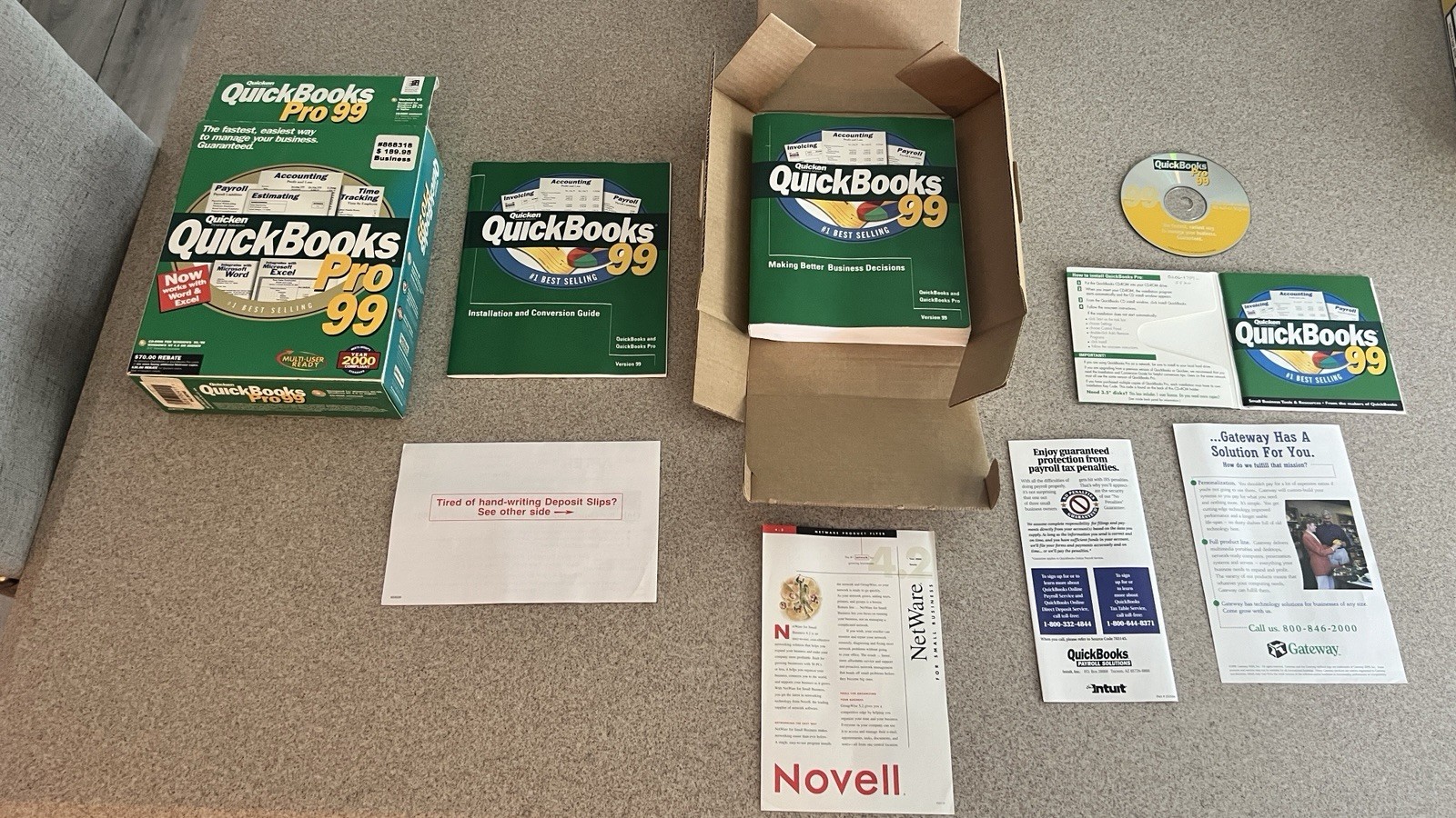 Vintage QuickBooks Pro 99 Big Box Software 100% Complete CIB Windows 95 98 Y2K