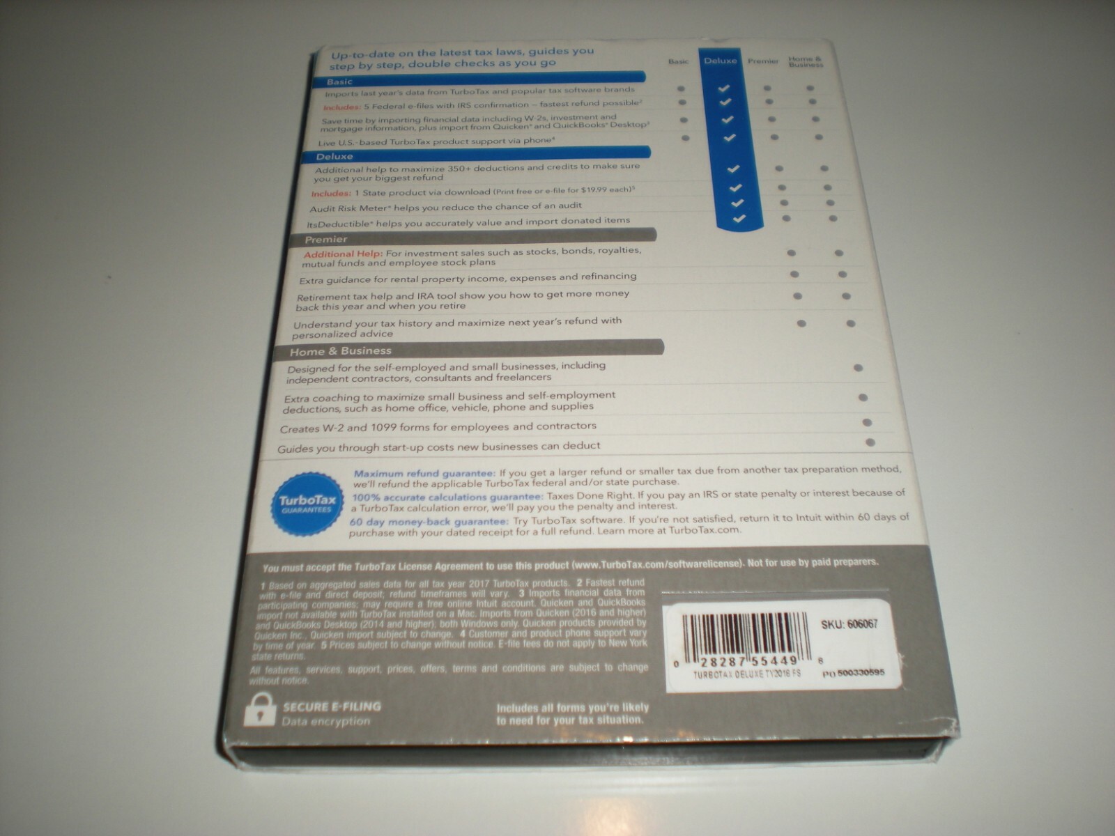 Turbotax 2018 Deluxe. Federal and State. New in sealed box.