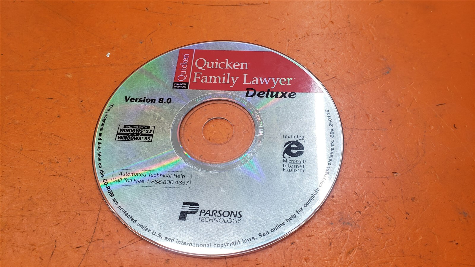 ⭐️⭐️⭐️⭐️⭐️ Quicken Family Lawyer Deluxe Version 8.0 Software CD Disc Only