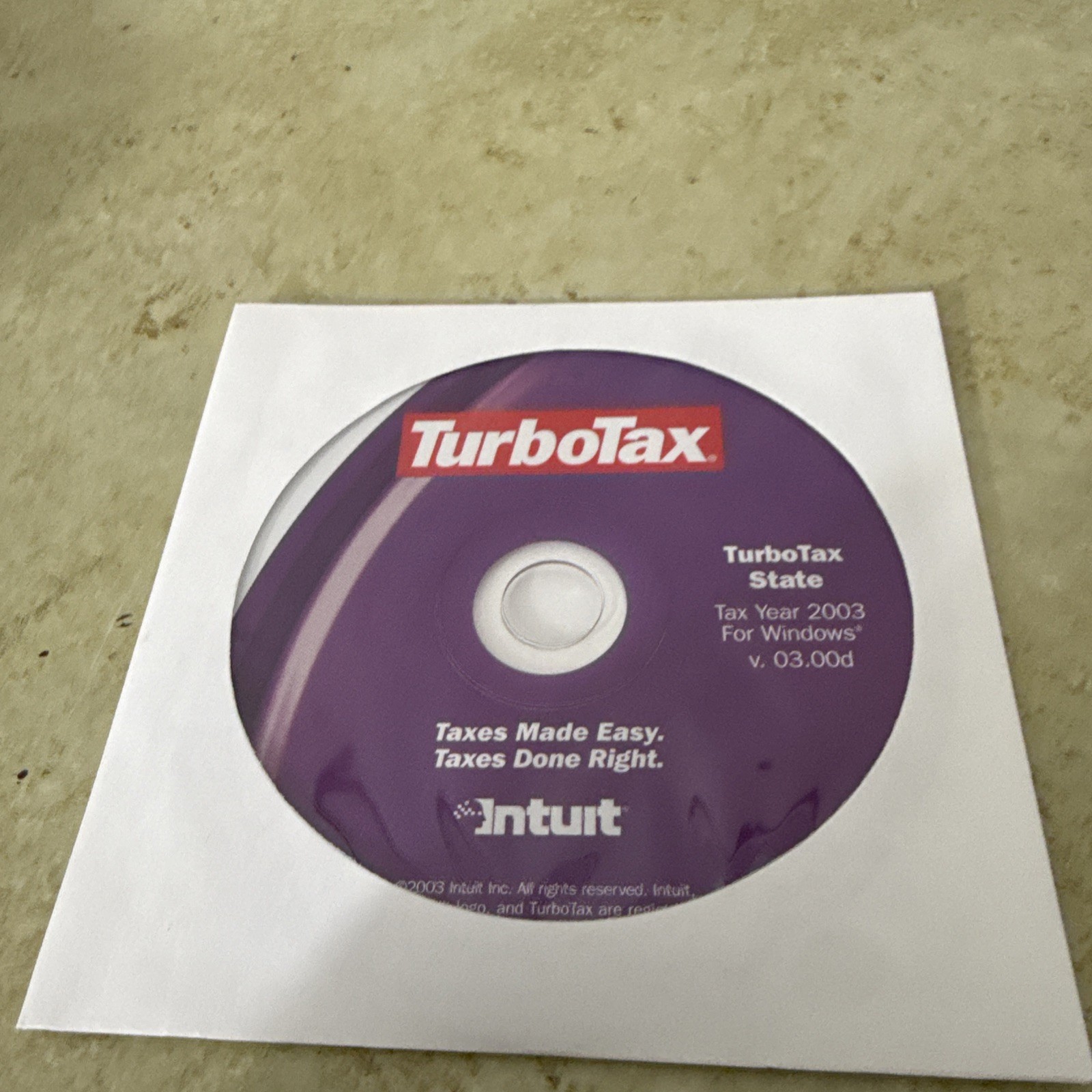 turbotax deluxe 2003 for Windows State Return