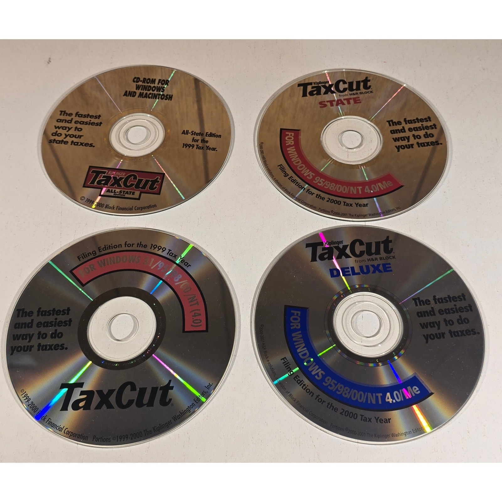H&R Block Tax Software CD Lot 30+ Deluxe TaxCut Homeowners Investors 1999-2019