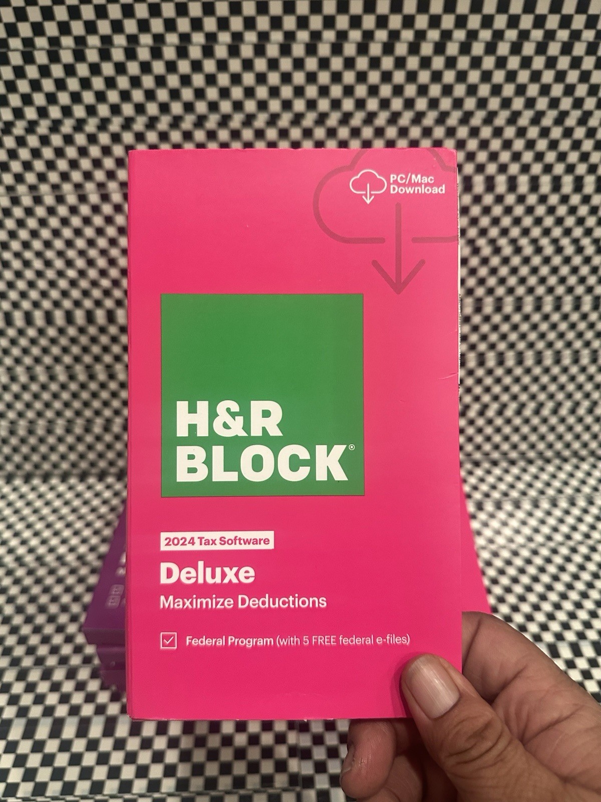 H&R Block Tax Software Deluxe 2024 federal only PC/Mac (Key Card in the Box)