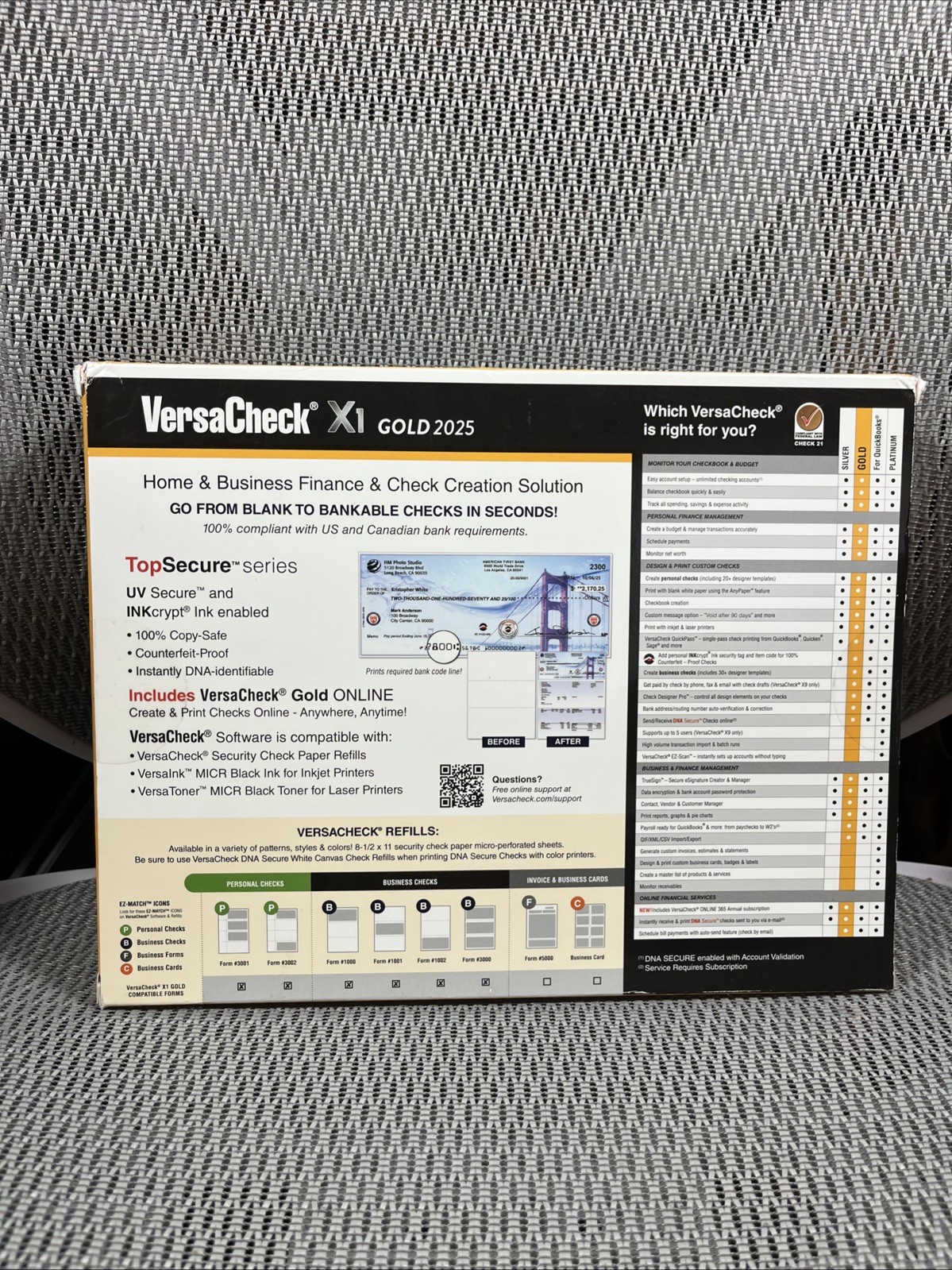 VersaCheck X1 Gold 2025 Finance & Check Creation Solution Commercial Windows