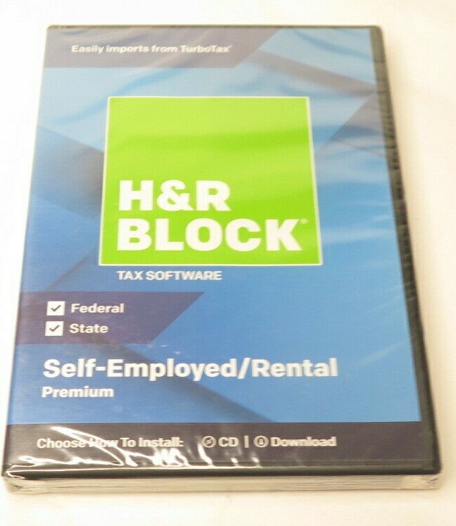 H&R BLOCK Self Employment Rental + State / Federal Software ~ 2018 ~ NEW