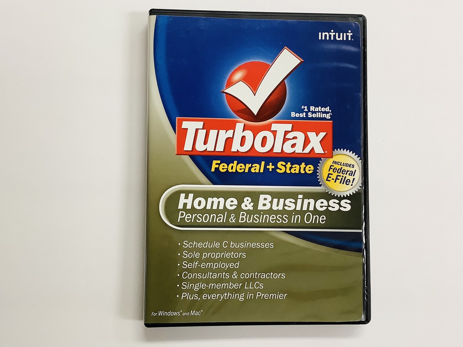 Turbotax 2008 Home & Business in One With State (Wind/Mac) FREE SHIPPING (LN)
