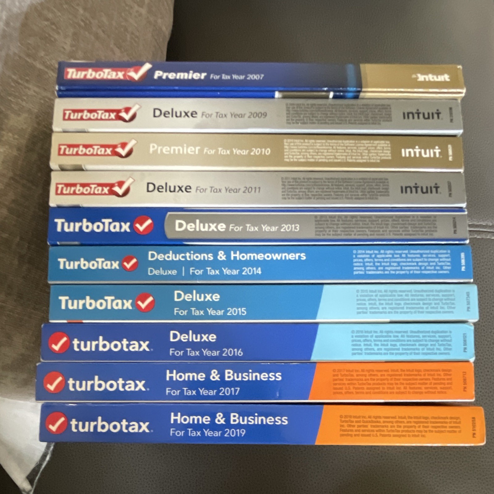 TurboTax Tax Preparation Software Lot 2007-2019 Deluxe Premier Home & Business