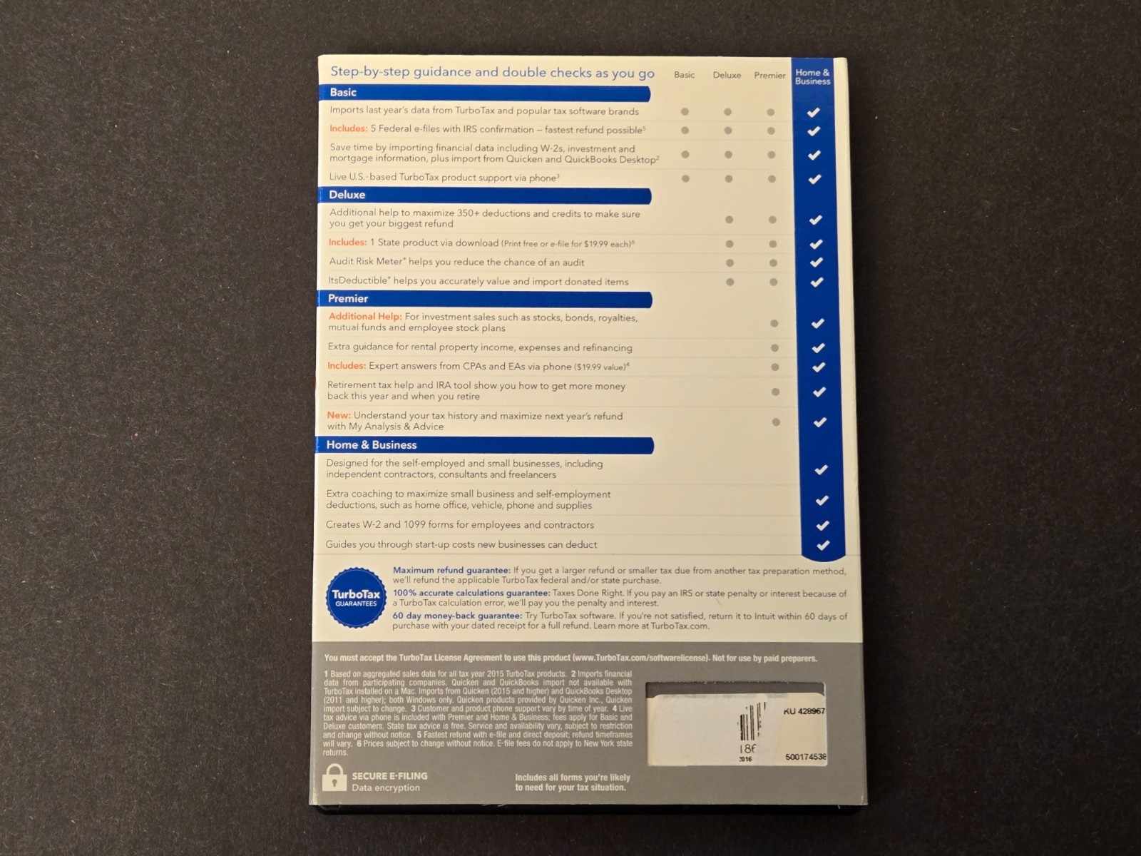2016 Intuit TurboTax Home and Business CD – Windows/Mac