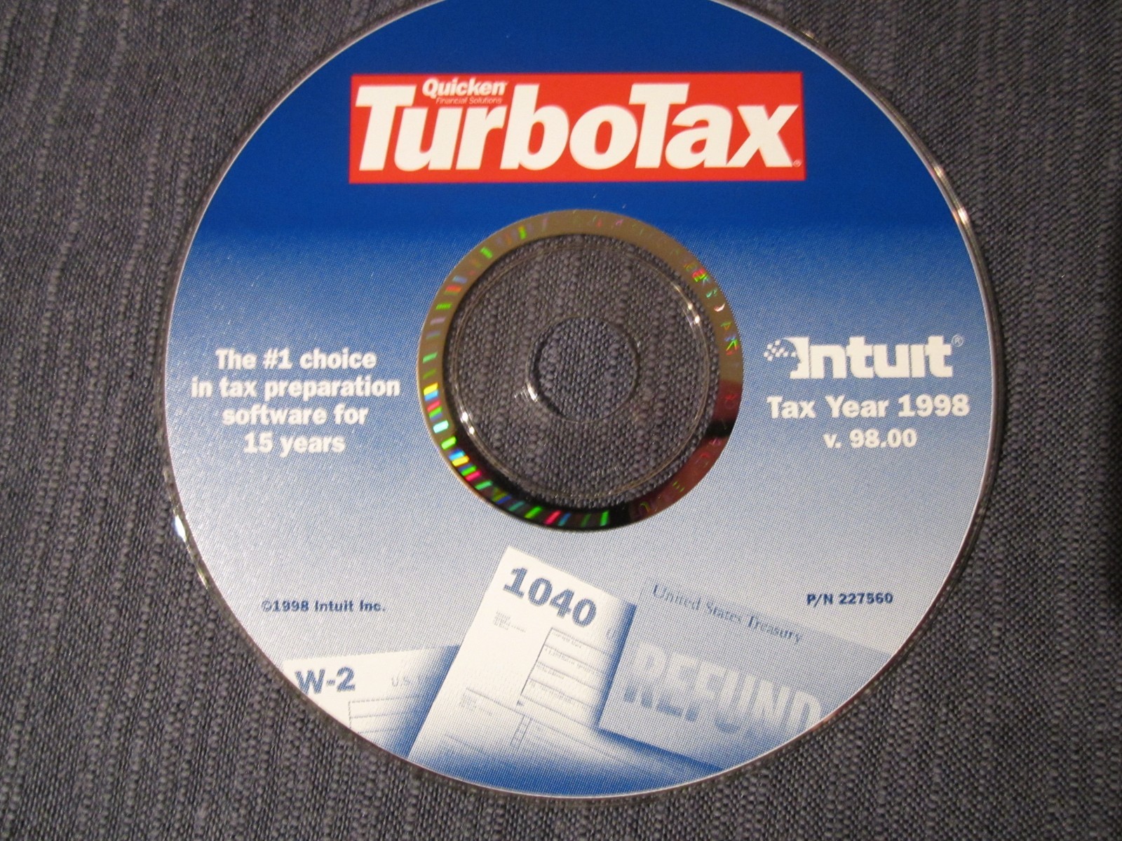Turbotax 1998 Federal Tax Software Windows ONLY