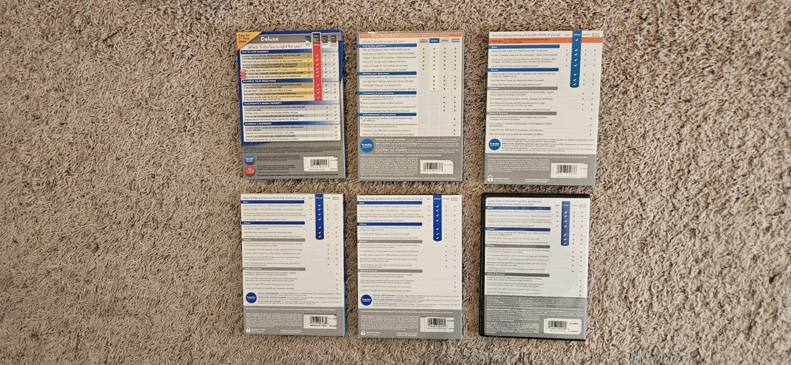 Set of six TurboTax Deluxe Federal Discs 2013/2014/2015/2016/2017/2018