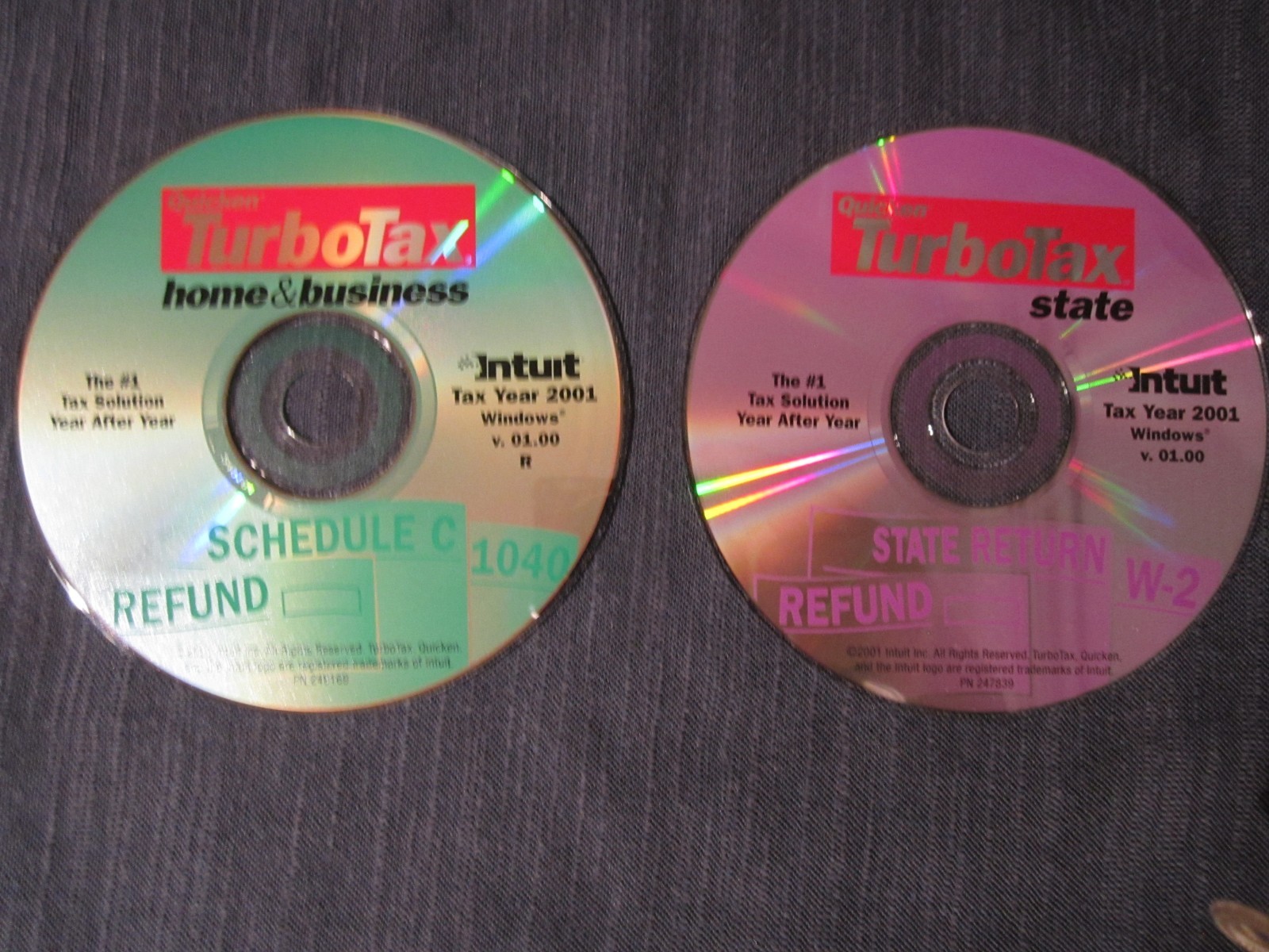 Turbotax 2001 Home & Business Federal State Tax Software Windows ONLY
