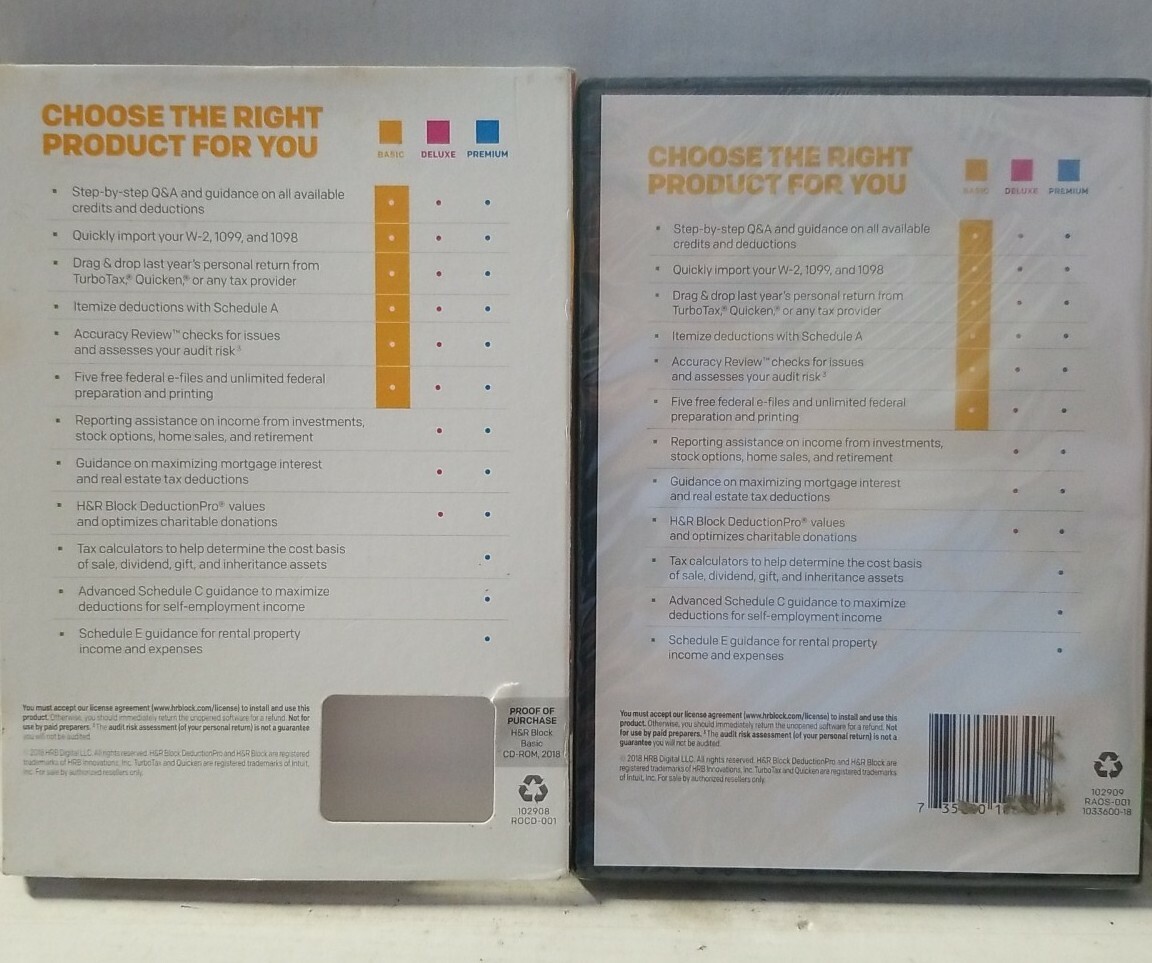 💰 Simple Tax H&R BLOCK SITUATIONS 2018 FEDERAL CD🆕SLIPCOVER