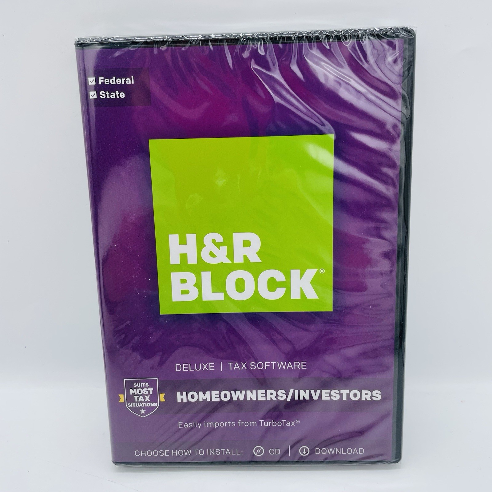 2017 H&R Block DELUXE Homeowners / Investors Federal & State (PC & Mac) SEALED