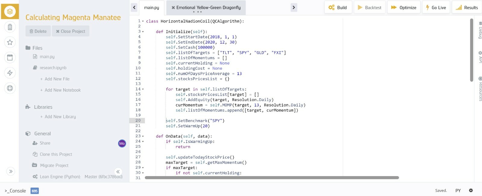 Python code projects & Implement stock trading strategy & Quant backtest