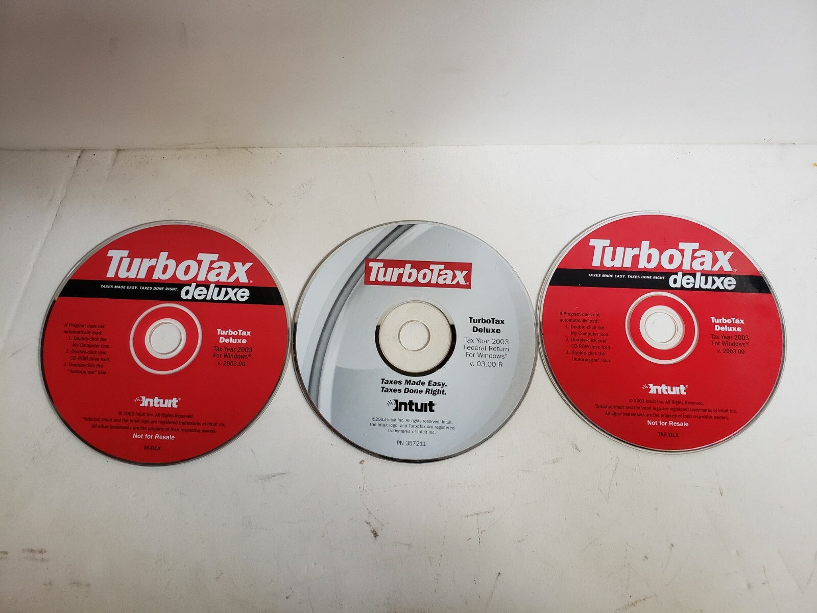 turbotax deluxe 2003 for Windows Federal Return 3 Discs