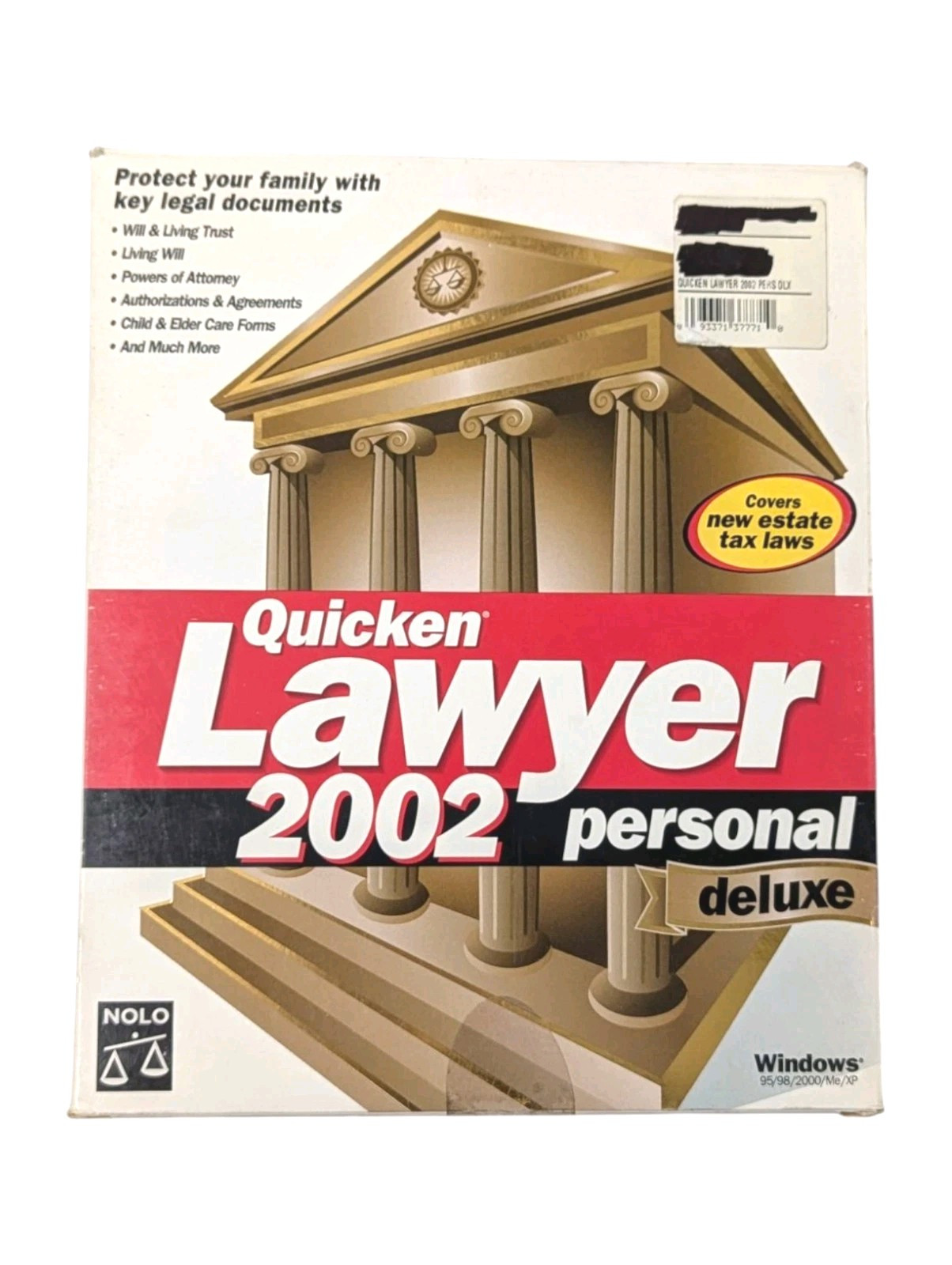 Quicken Lawyer 2002 Personal Deluxe For Windows 95/98/2000/ME/XP NEW UNOPENED