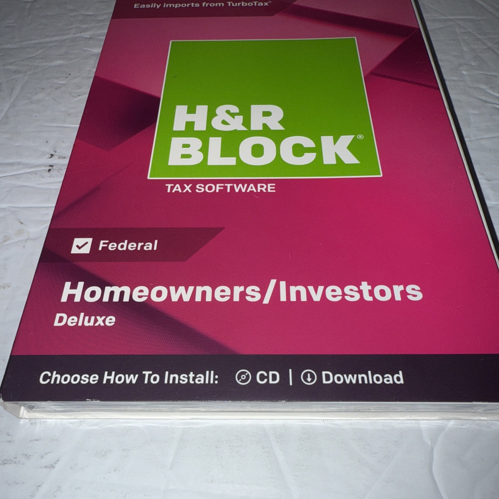 2018 H&R BLOCK FEDERAL HOMEOWNERS/INVESTORS DELUXE TAX SOFTWARE NEW Turbotax