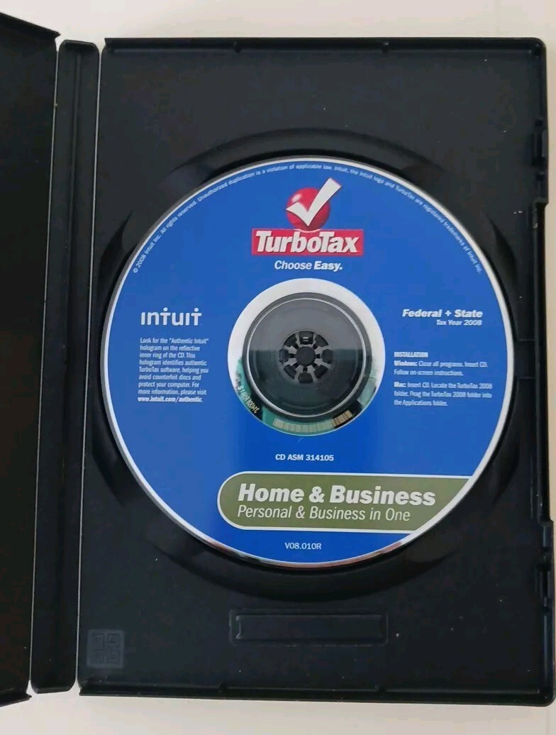 Turbotax 2008 Home & Business with state