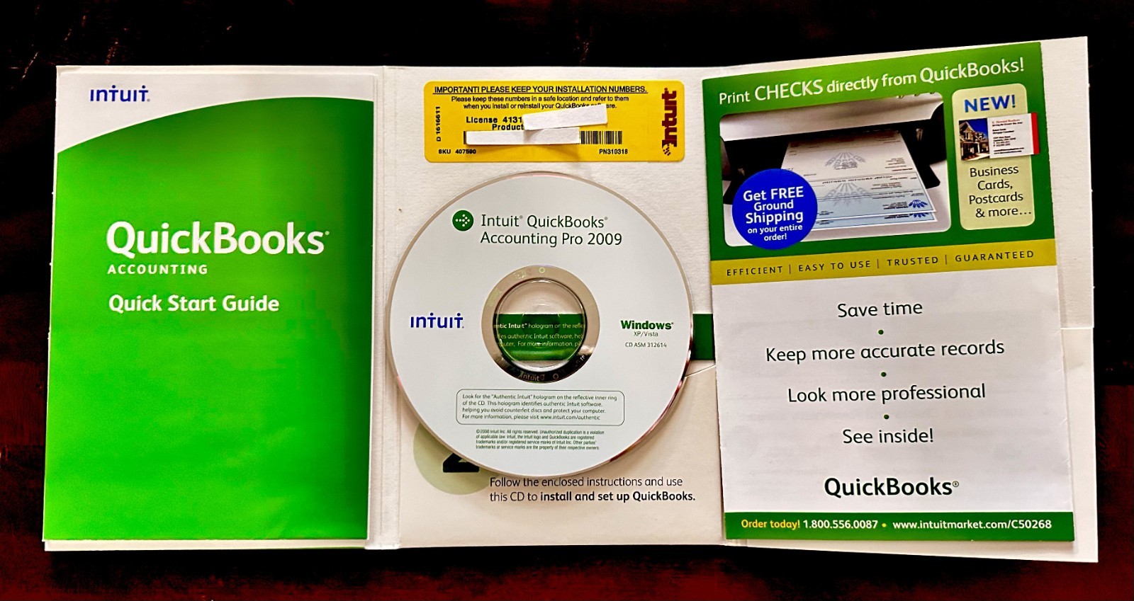 QUICKBOOKS 2009 SOFTWARE INTUIT® SMALL BUSINESS PAYROLL CHECKS with License Key!