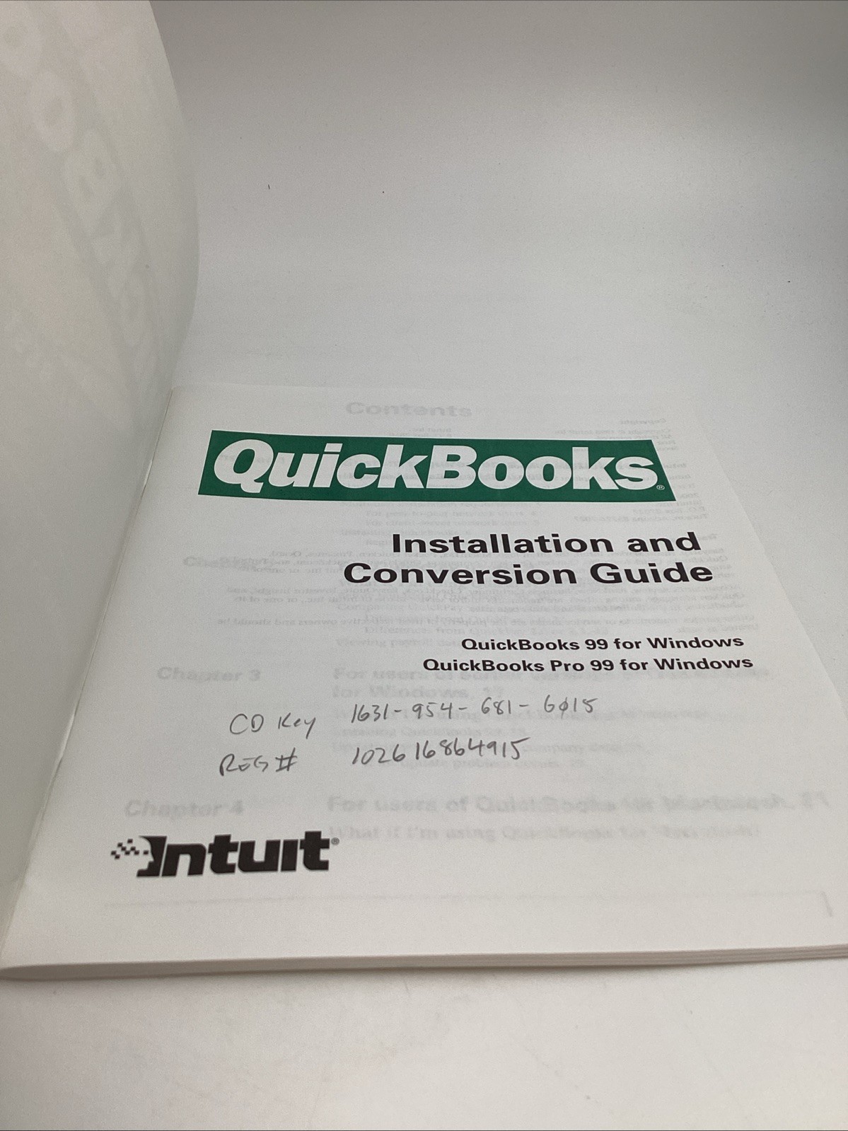 Quicken Financial Solutions Intuit QuickBooks 99 Accounting Software Windows