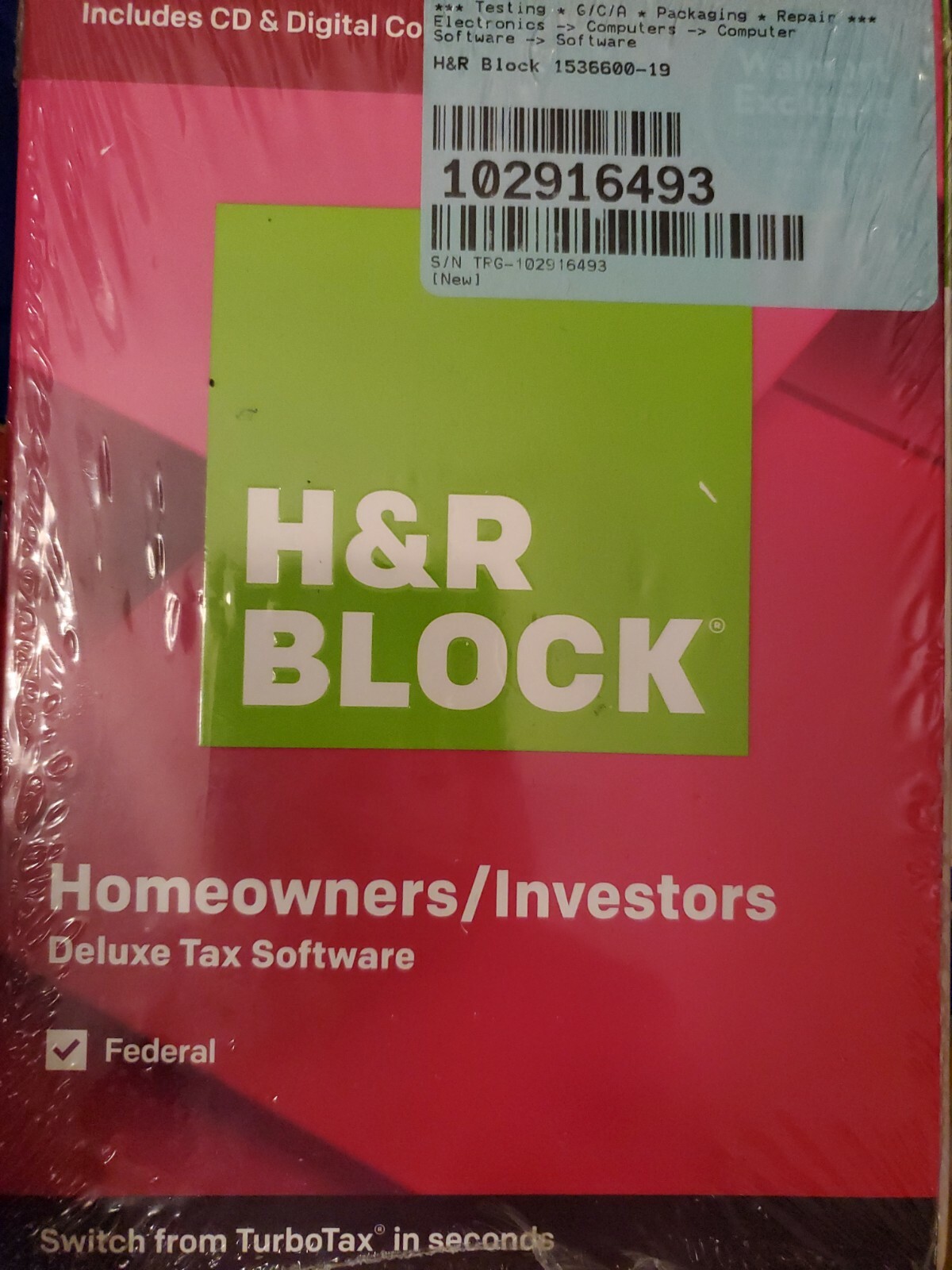 H&R Block Homeowners / Investors Deluxe Tax Software 2019 Federal