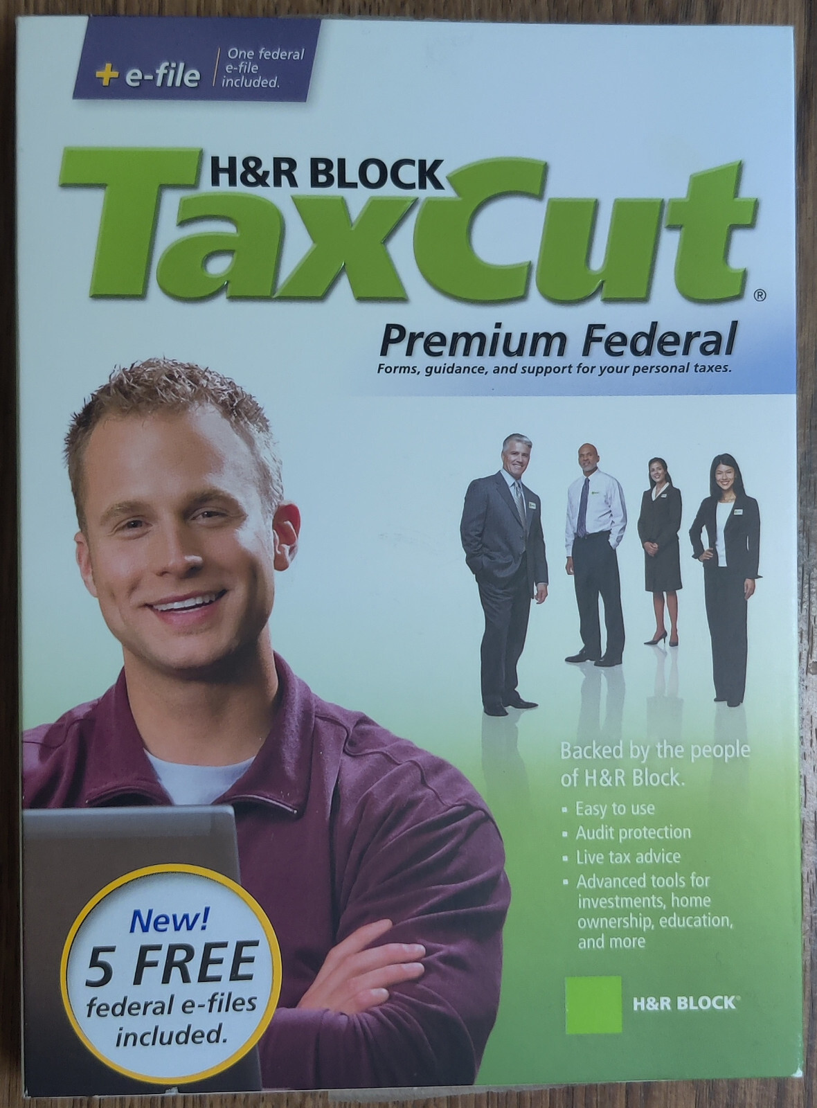 2008 H&R Block Tax Cut Software Premium Federal (No State) Win/Mac CD-Rom Disc