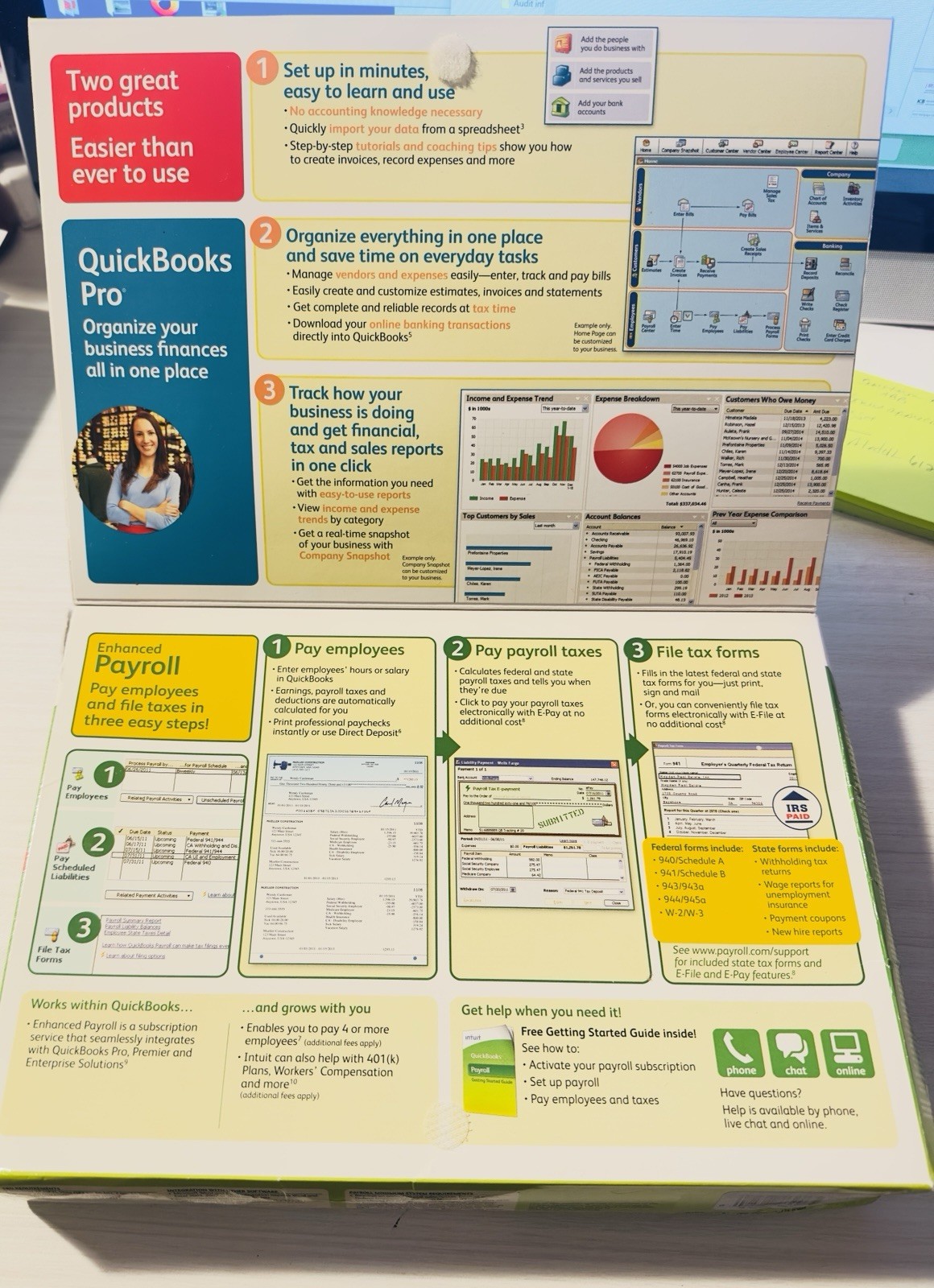2012 Quickbooks Pro + Payroll 2in1 Value For Win XP7 small Business Accounting