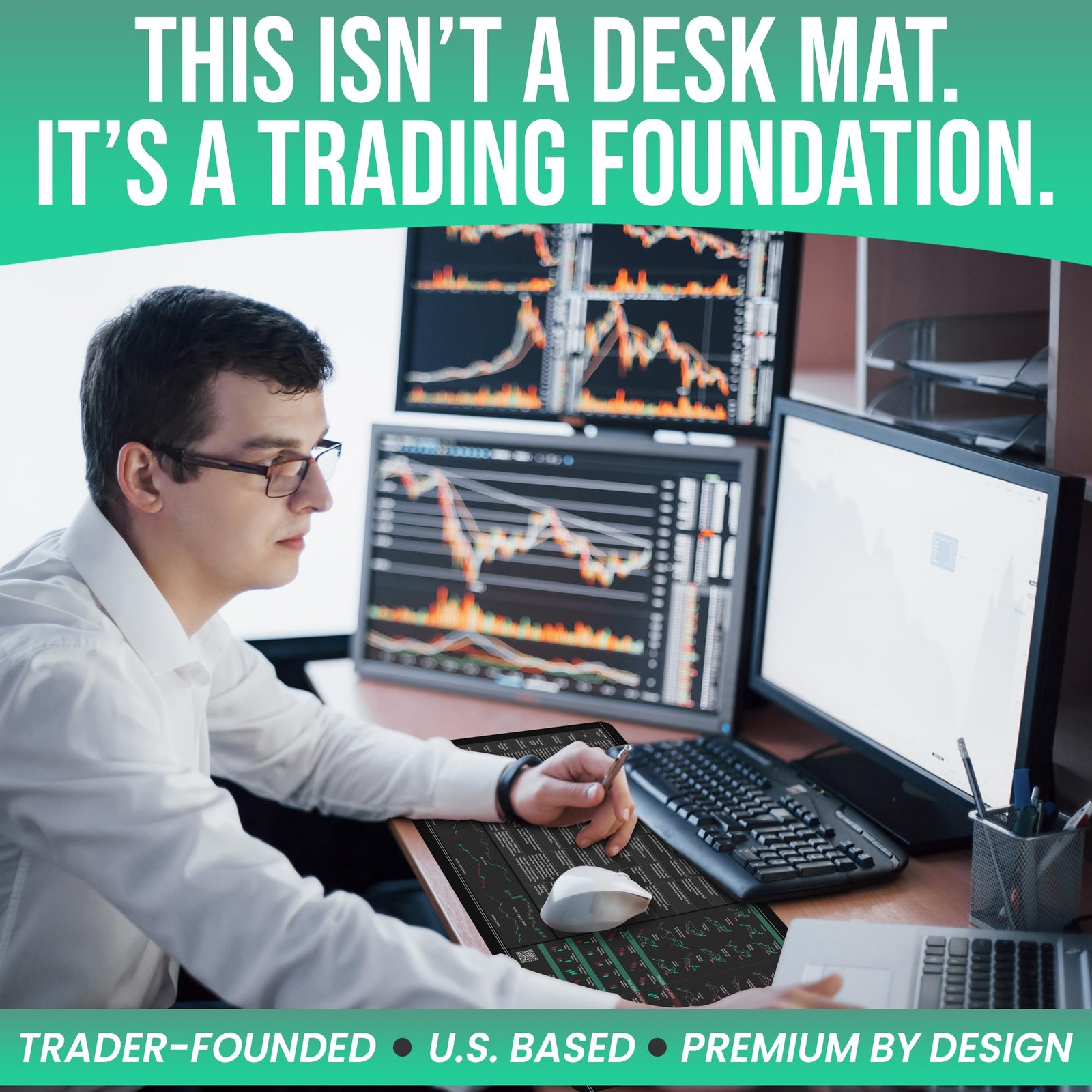 Forex & Stocks Trader’s Desk Mat – Large Trading Mouse Pad with Candlestick
