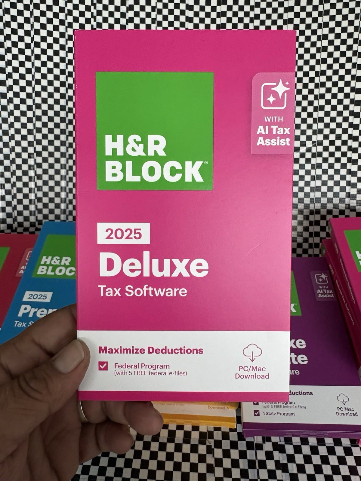 2025 H&R Block Tax Software Deluxe PC/Mac NO STATE Key Card Inside