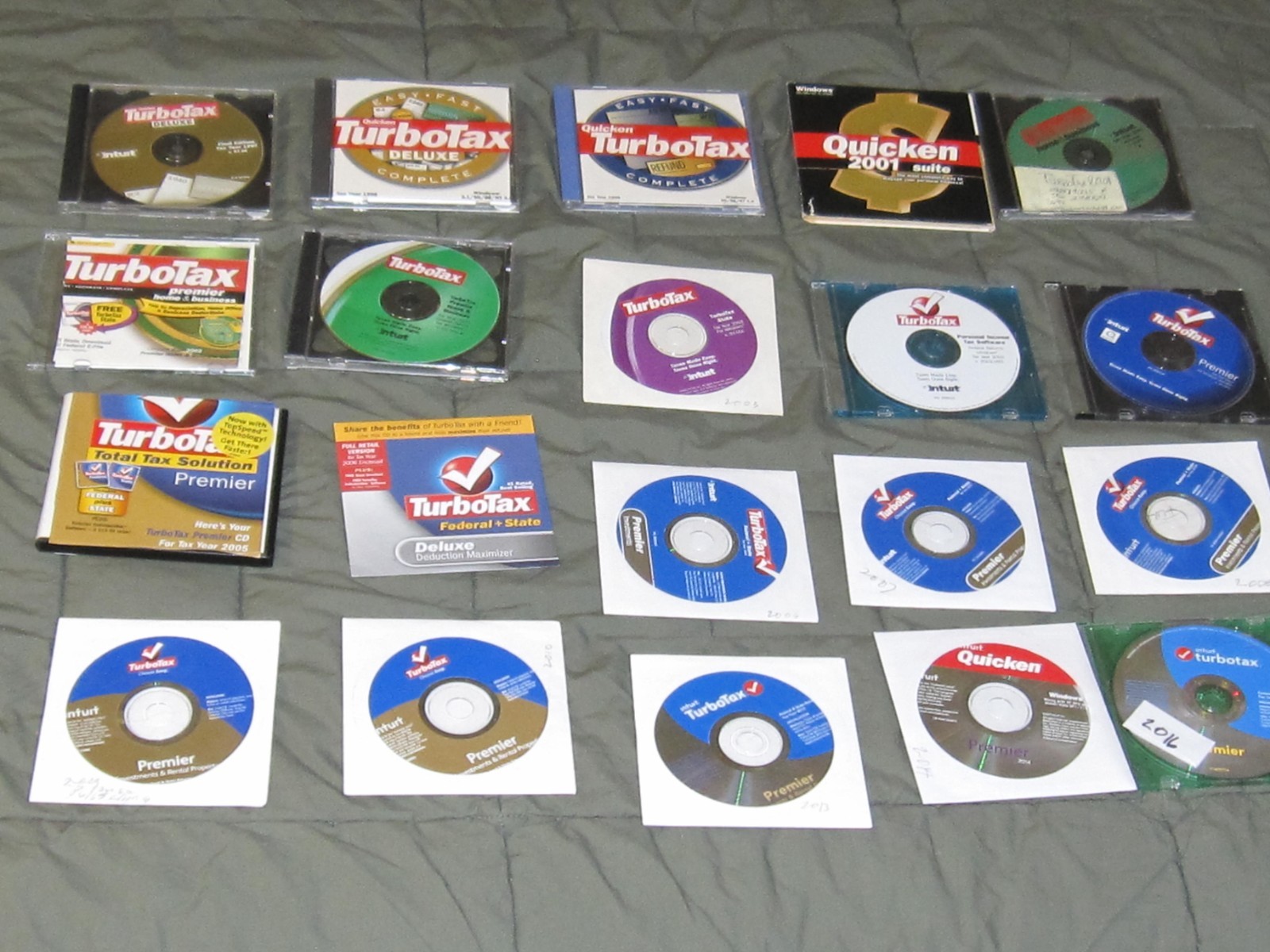 Turbotax cd’s, years 1997-2016 (missing 2000, 2011, 2012, and 2015)