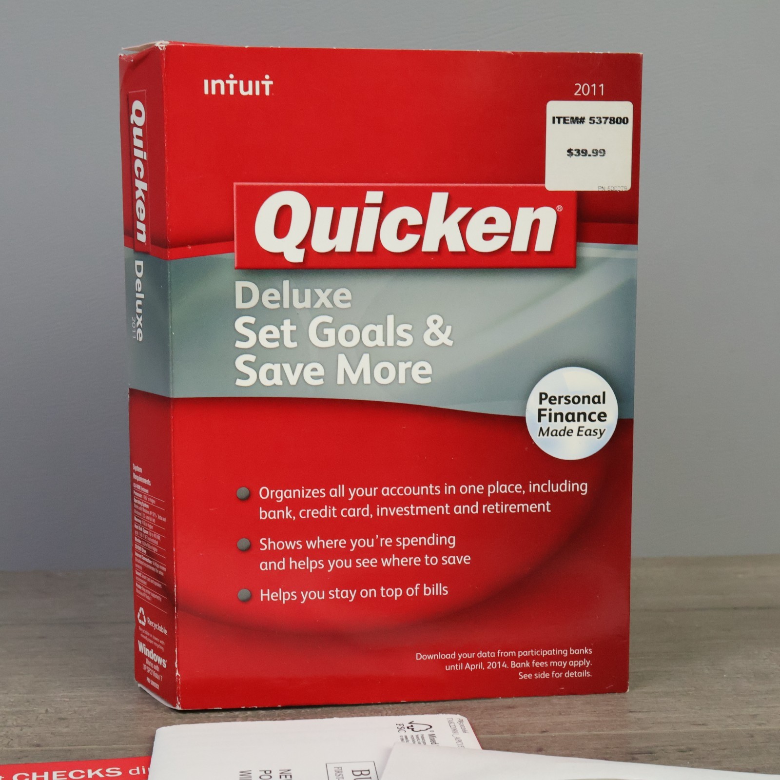 Intuit Quicken Deluxe 2011 for Windows XP SP2/Vista/7 NOT FOR Win 10/11