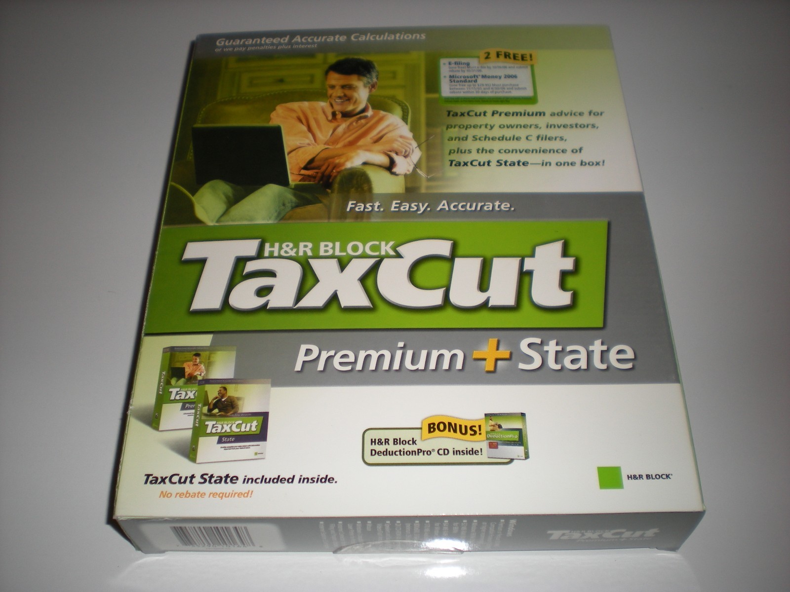 H&R Block TaxCut 2005 Premium and State. Tax Cut imports Turbotax. New in box