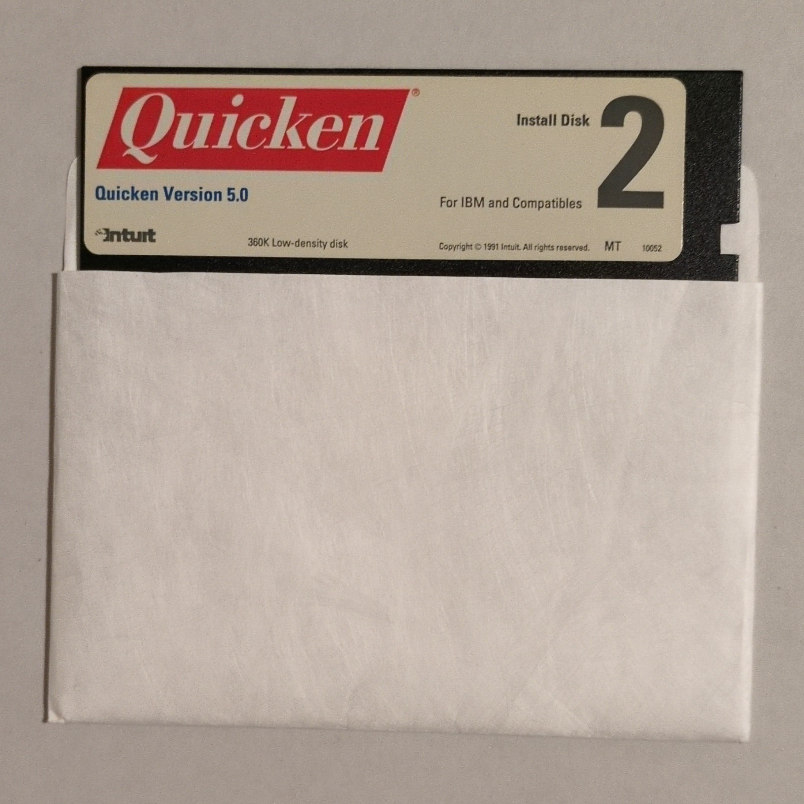 Intuit Quicken Version 5.0 5.25 in Floppy Disc for IBM and Compatibles