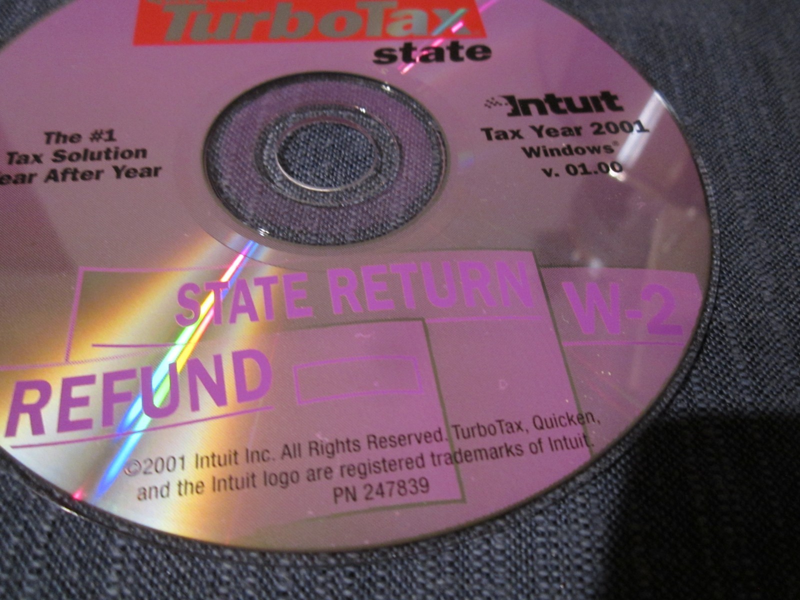 Turbotax 2001 Home & Business Federal State Tax Software Windows ONLY