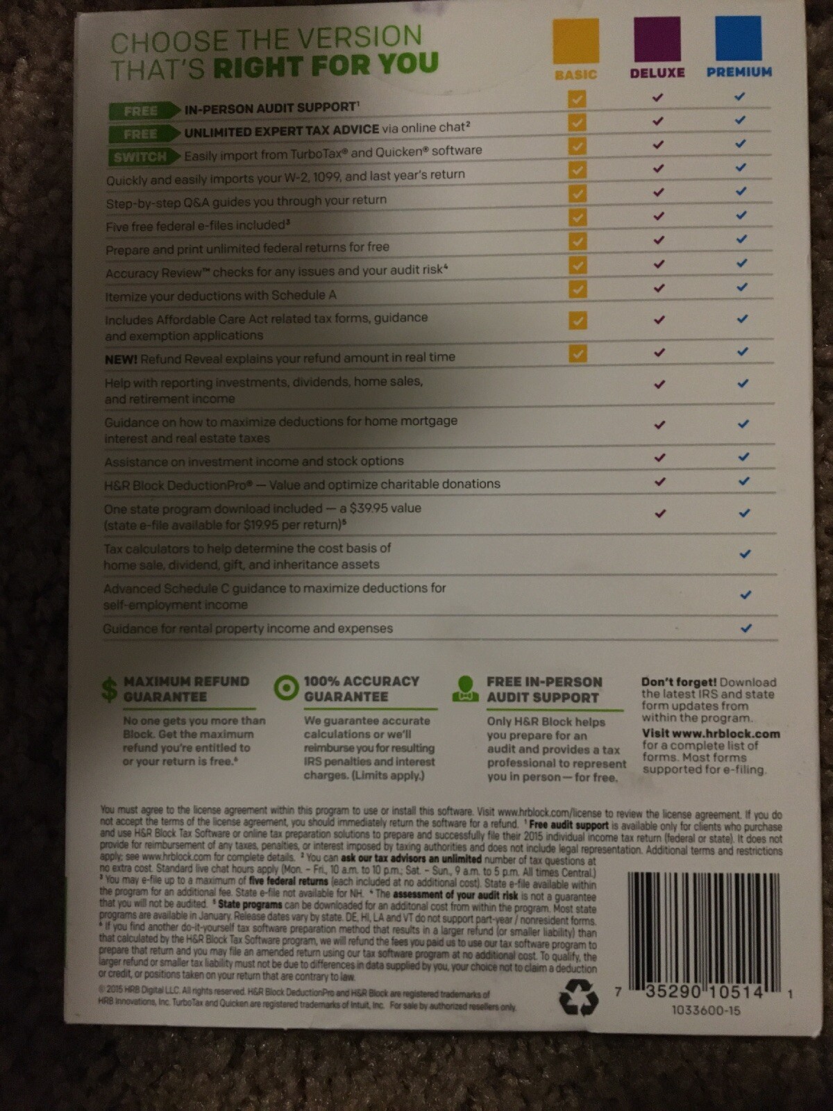 H&R Block Tax Software Basic 2015—361