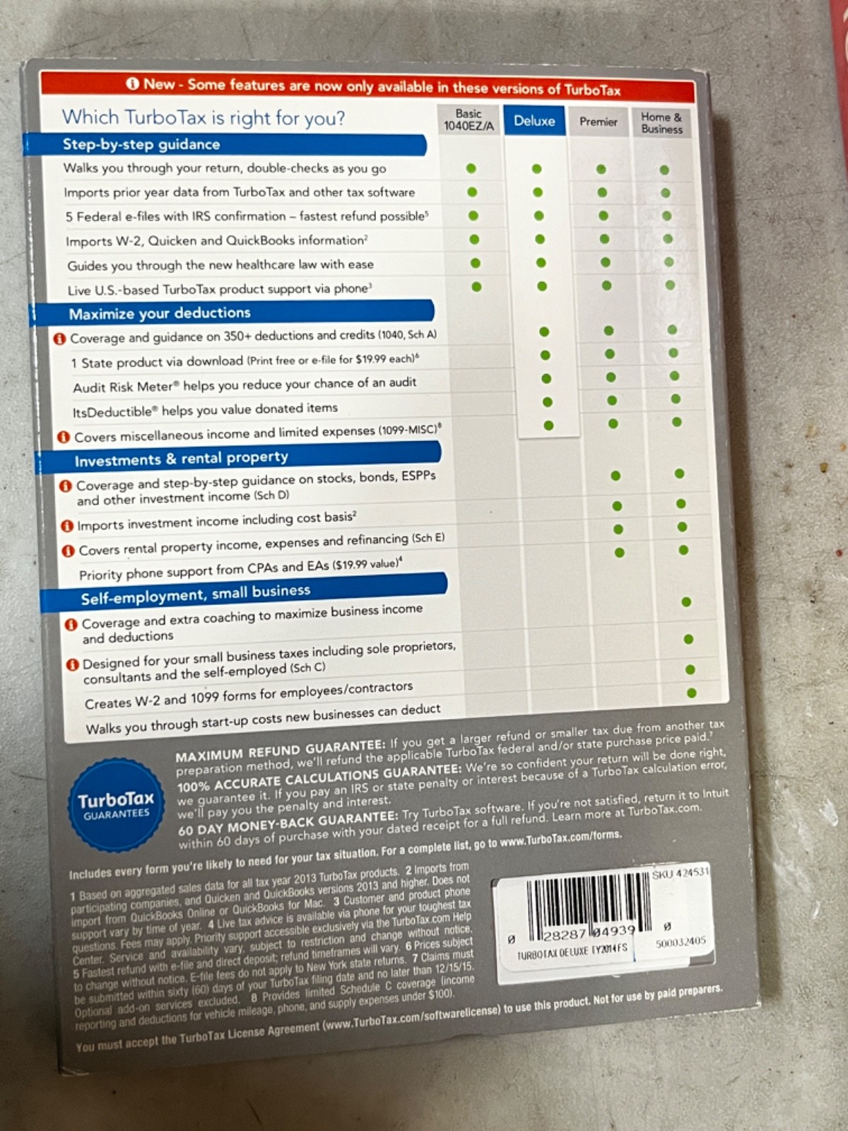 2014 TurboTax Deluxe Federal & State E-File Returns