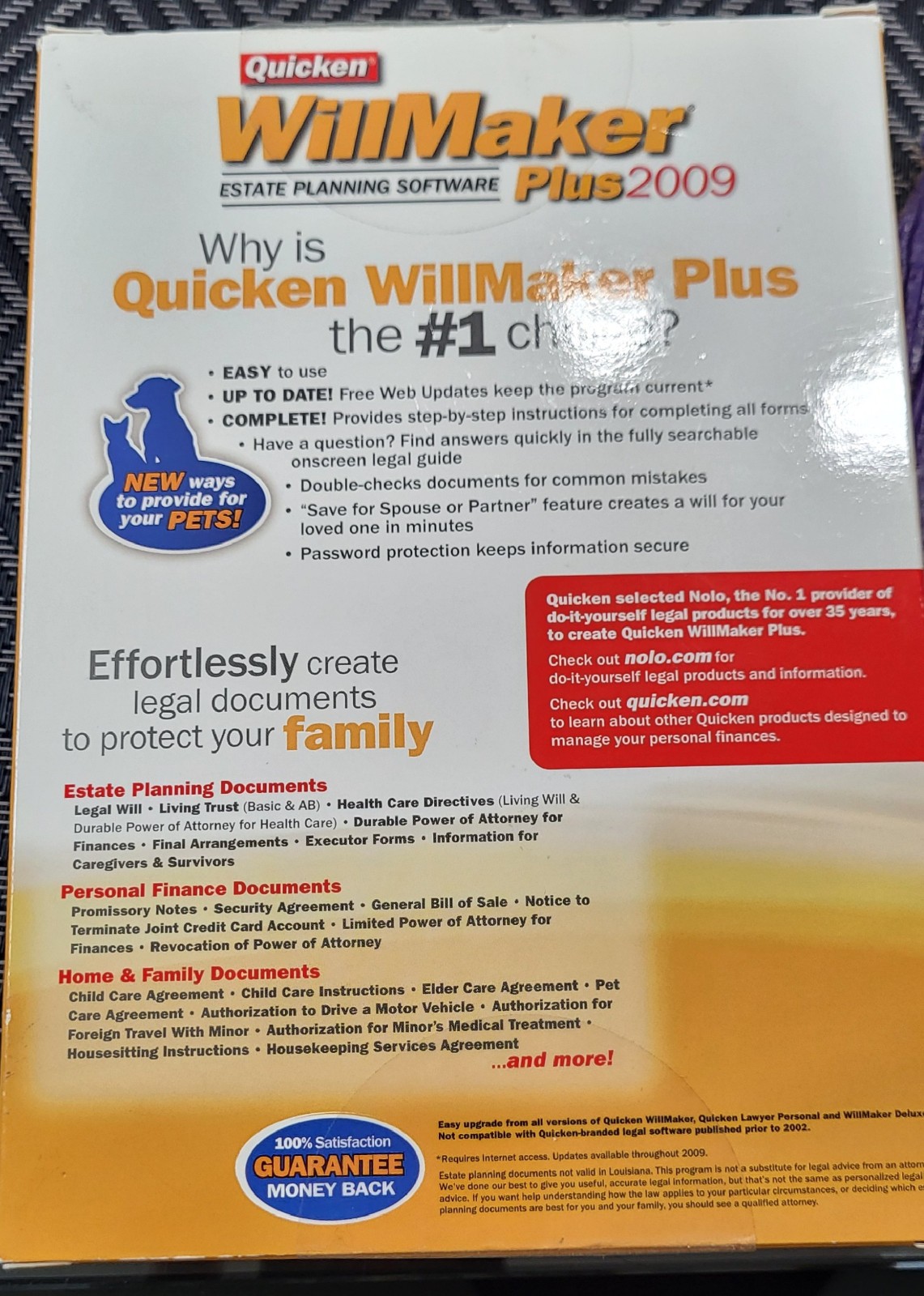 Quicken WillMaker Plus 2009 Estate Planning Software – New Old Stock