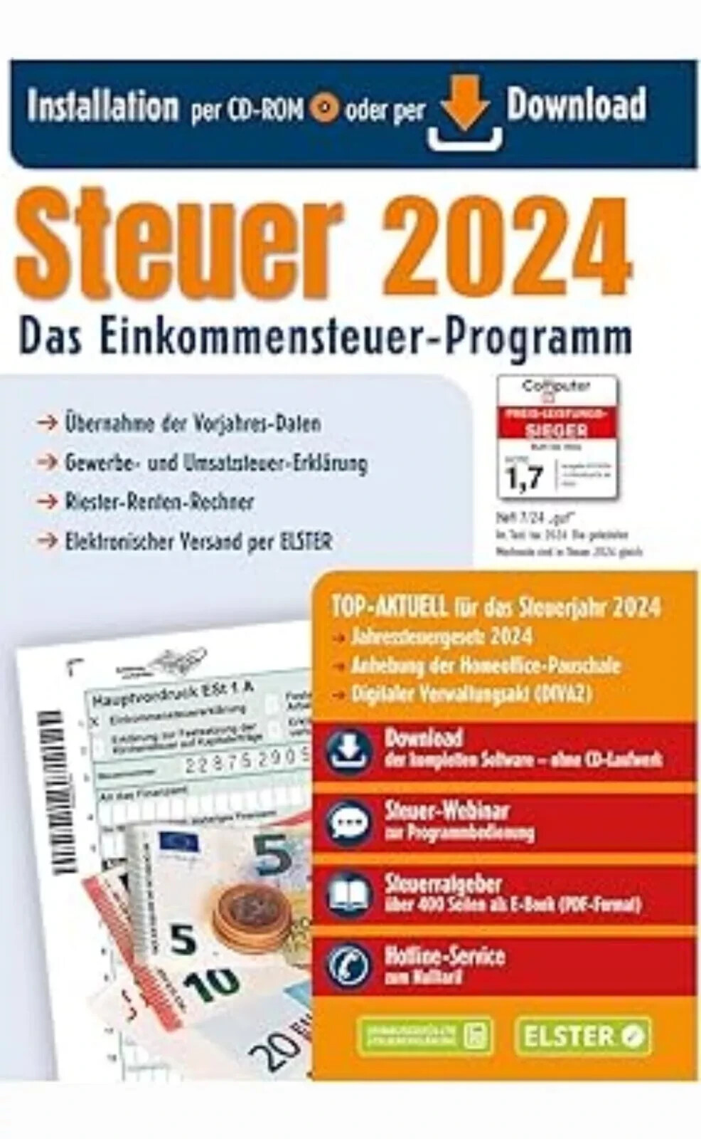 Tax 2024, income tax program, with CD or download, new & original packaging