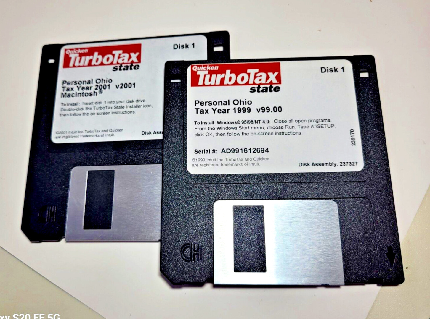 2001 State Personal OHIO Tax Year -TurboTax 3.5″ Floppy Disk-Windows-DISK 1-Vtg