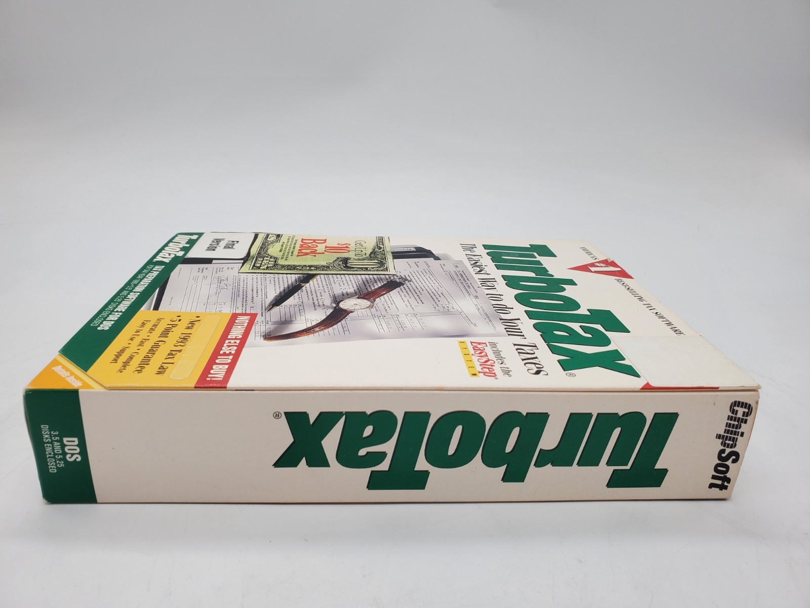 TurboTax Tax Year 1993 -Final Ver (ChipSoft, 3.5 & 5.25 Disks, DOS) Vintage CIB