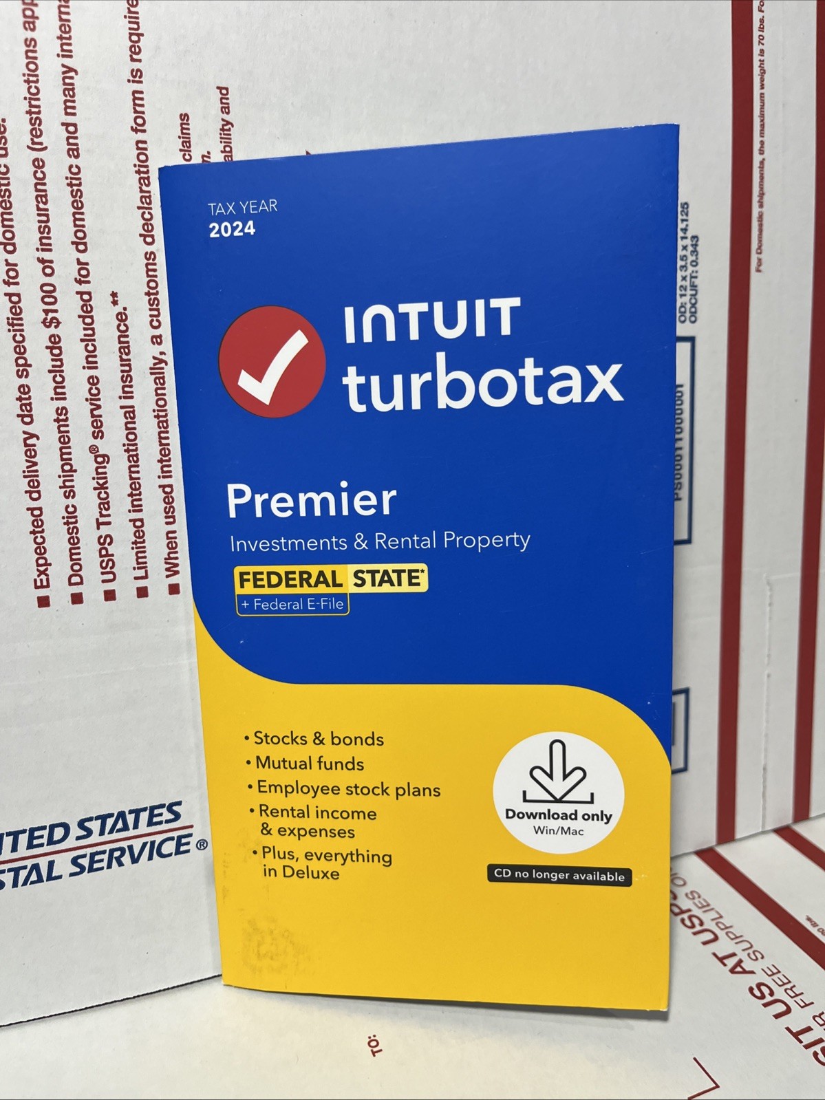 2024 Intuit Turbotax Premier Investments Rental Federal State Window Mac Sealed