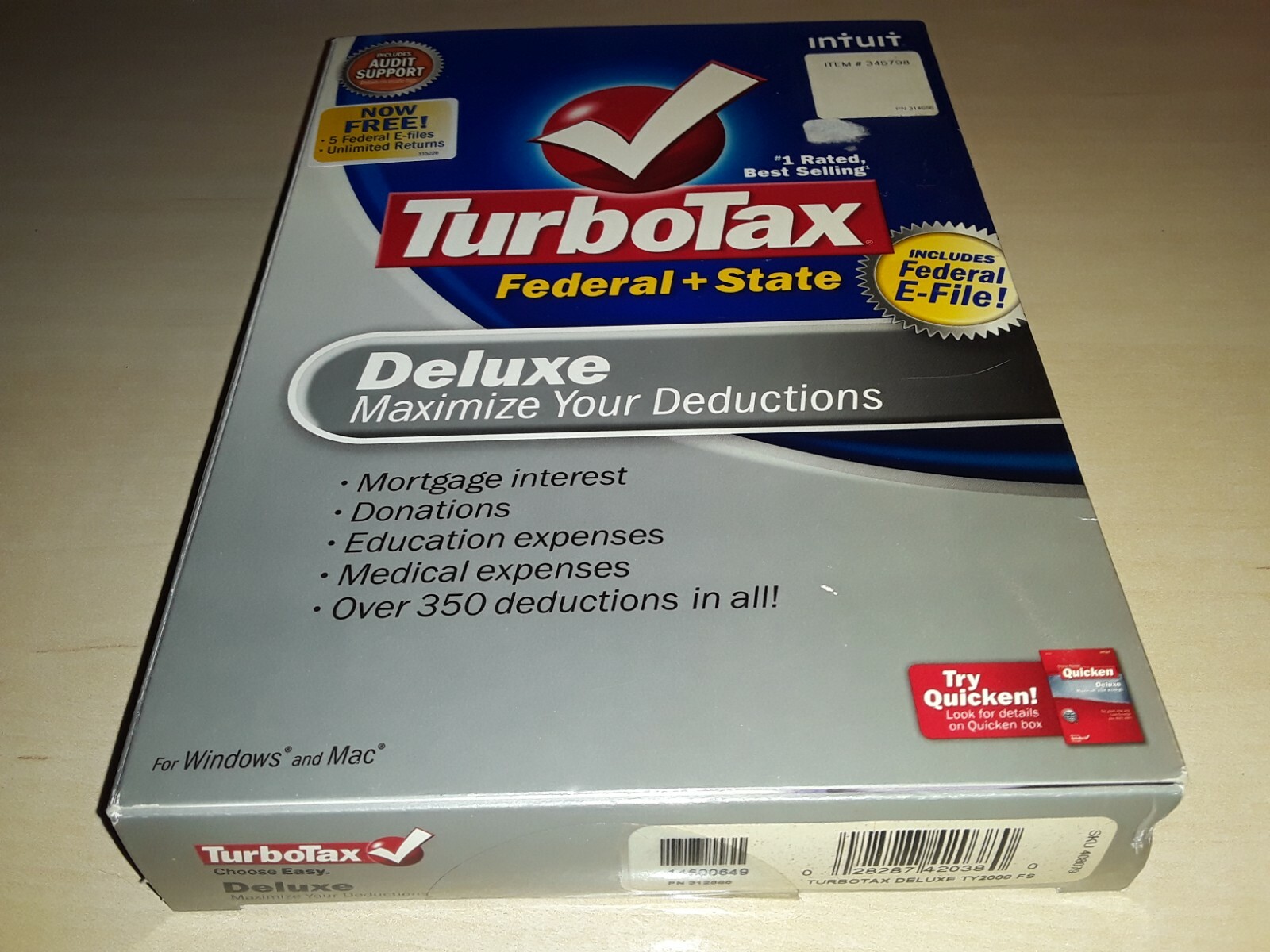 Turbo Tax Deluxe Federal State 2008