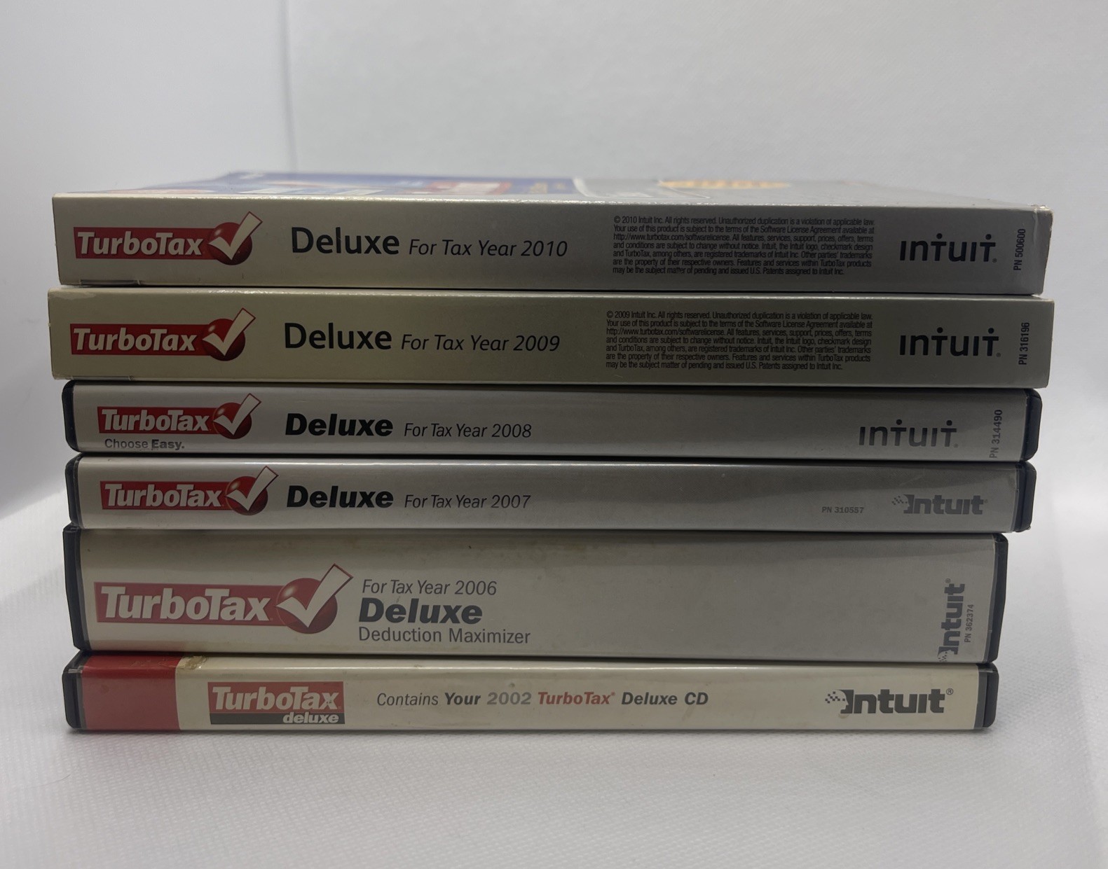 5 Turbo Tax Deluxes 2002, 2006 – 2010 Federal + State includes Federal E-File