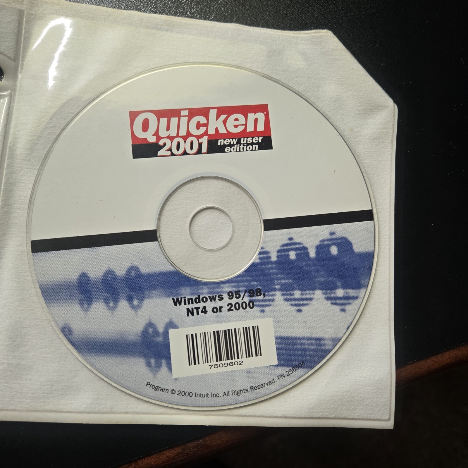 Quicken 2001 New User Edition Software CD for Windows 95/98 NT4 or 2000