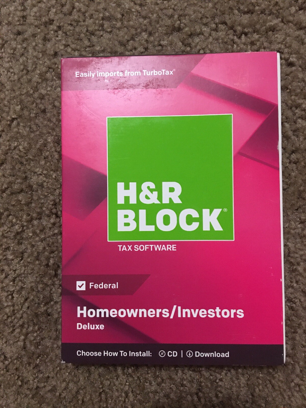 H&R BLOCK 2018 FEDERAL HOMEOWNERS/INVESTORS DELUXE TAX SOFTWARE NEW— 361