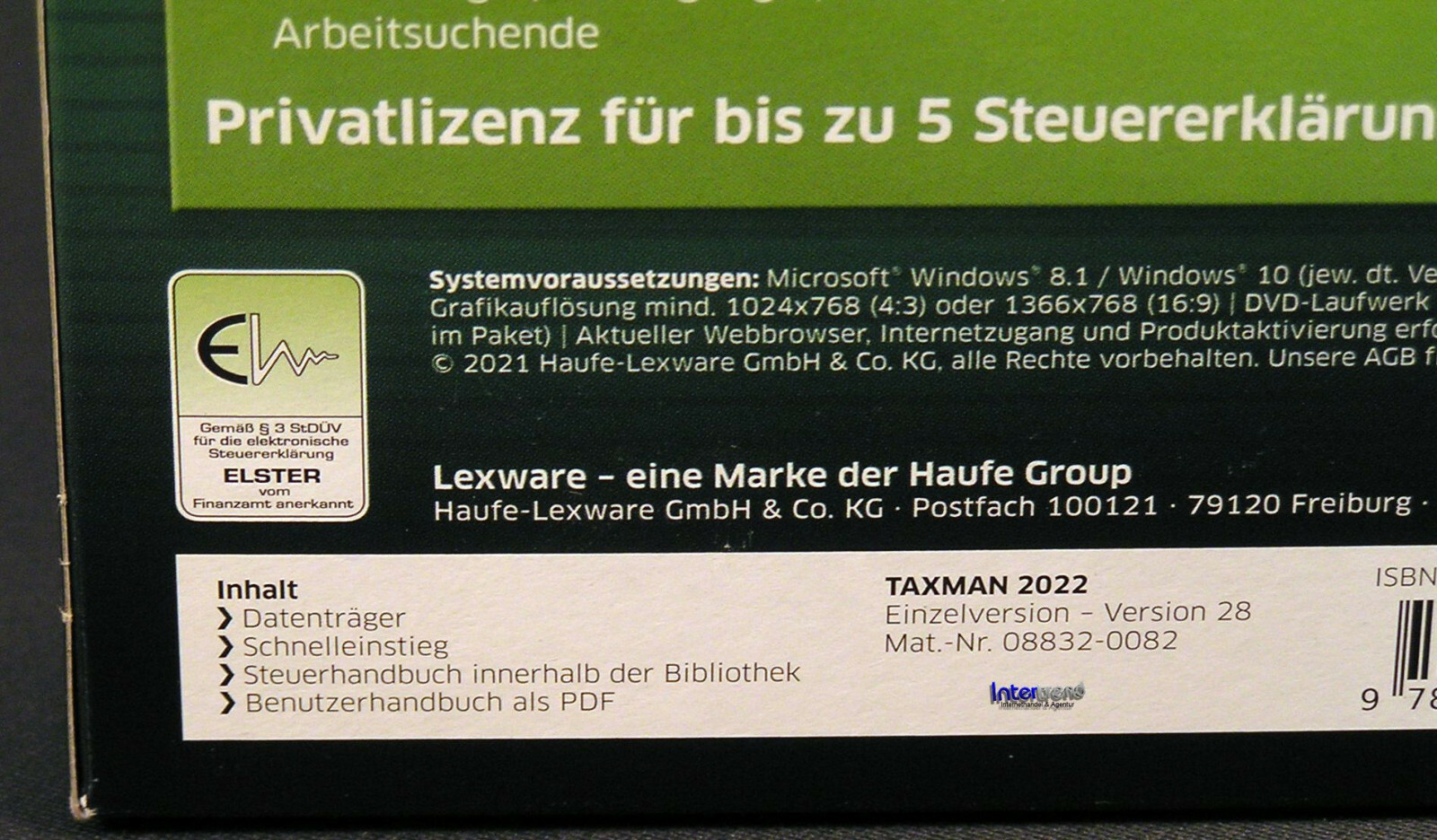 Lexware Taxman 2022 Full Version Box + DVD Tax Year 2021 + Tax Manual NEW